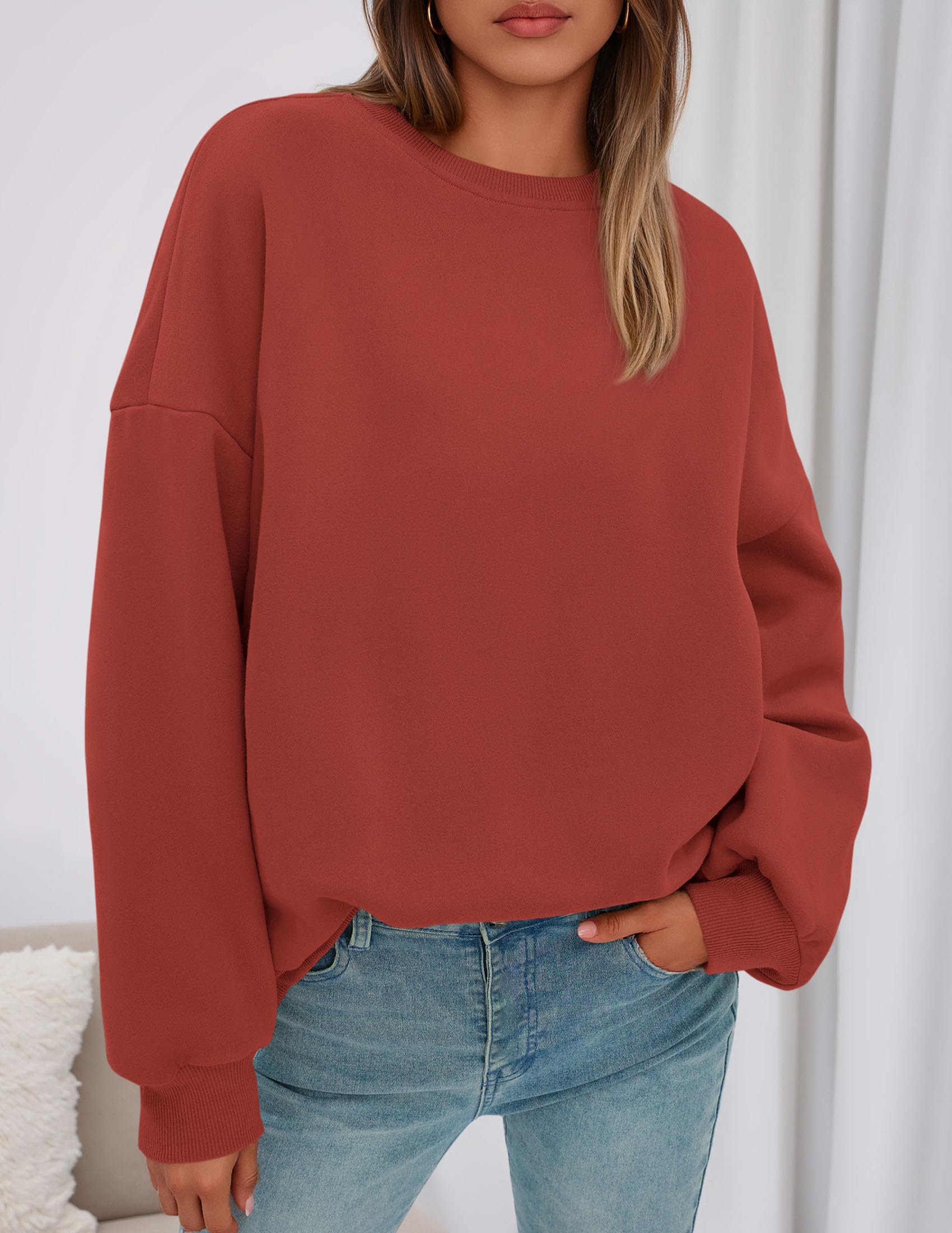 Womens Oversized Crewneck Sweatshirt 2026 Fall Outfits