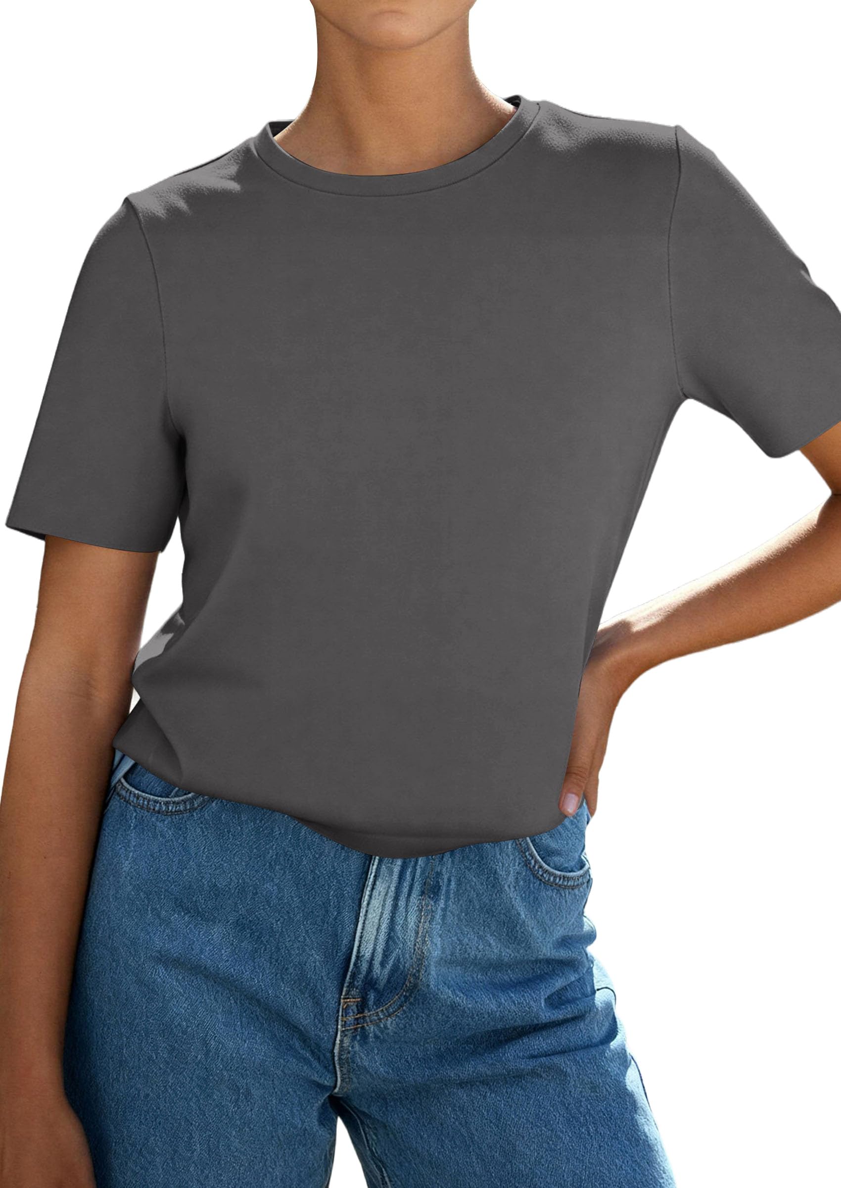 Women's Short Sleeve Cotton Tops Summer Casual T-Shirt 2026