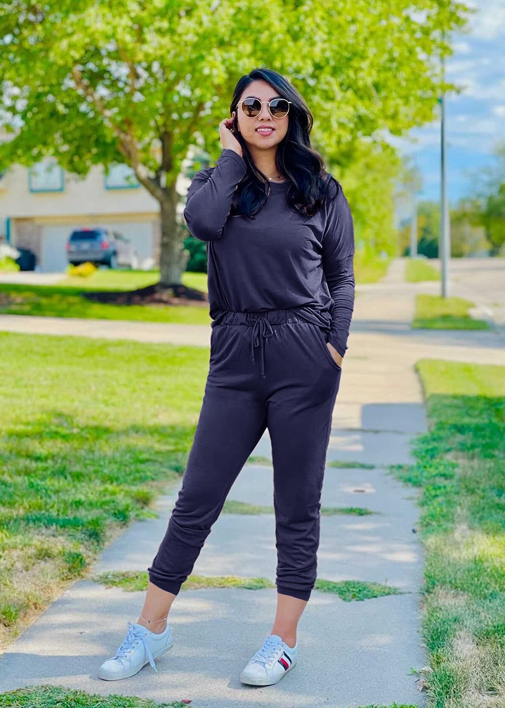 Airport Travel Outfit Women Fall 2 Piece Matching Lounge Sets