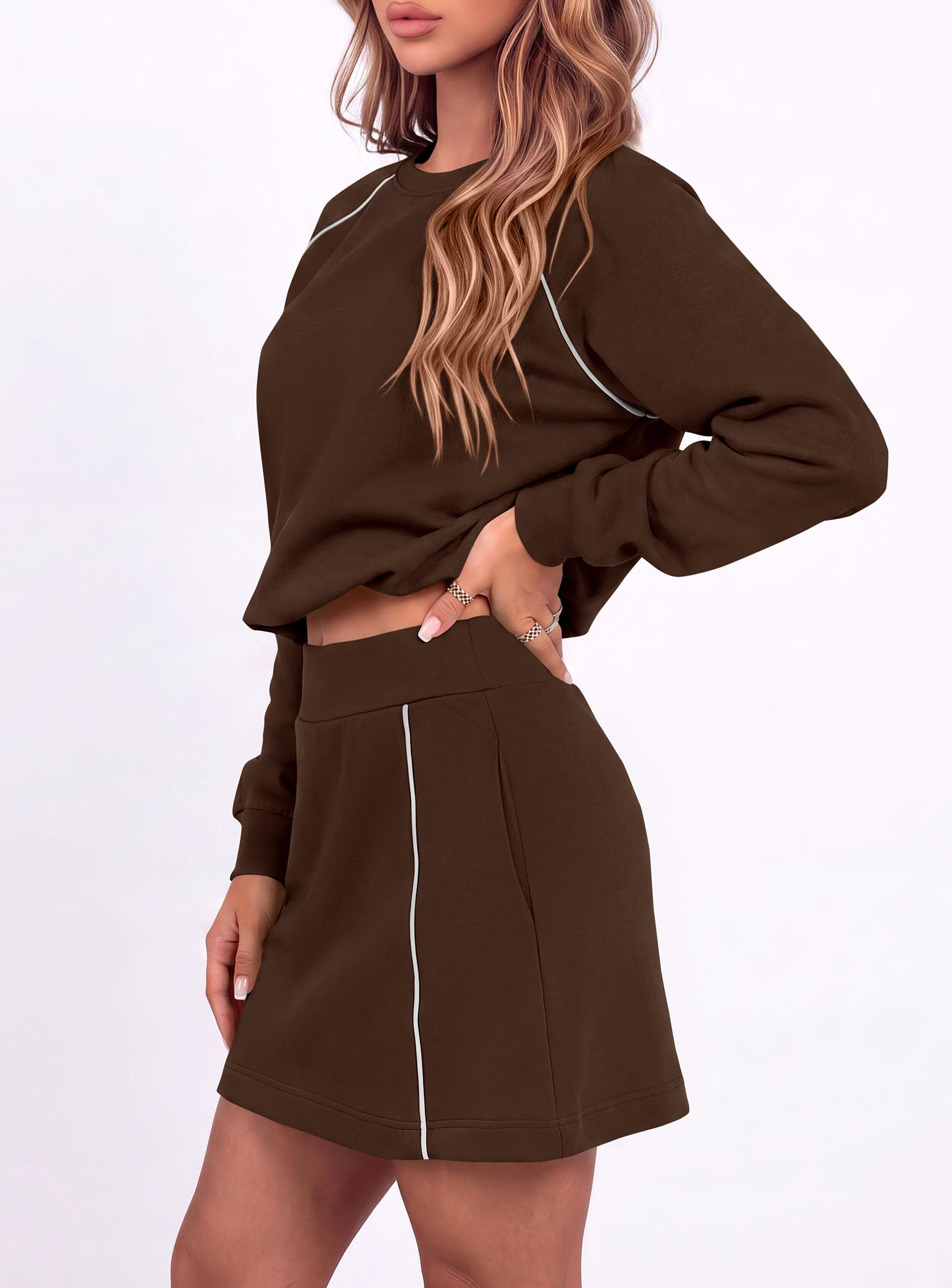 Women's Two Piece Airport Outfits Matching Skirt Sets