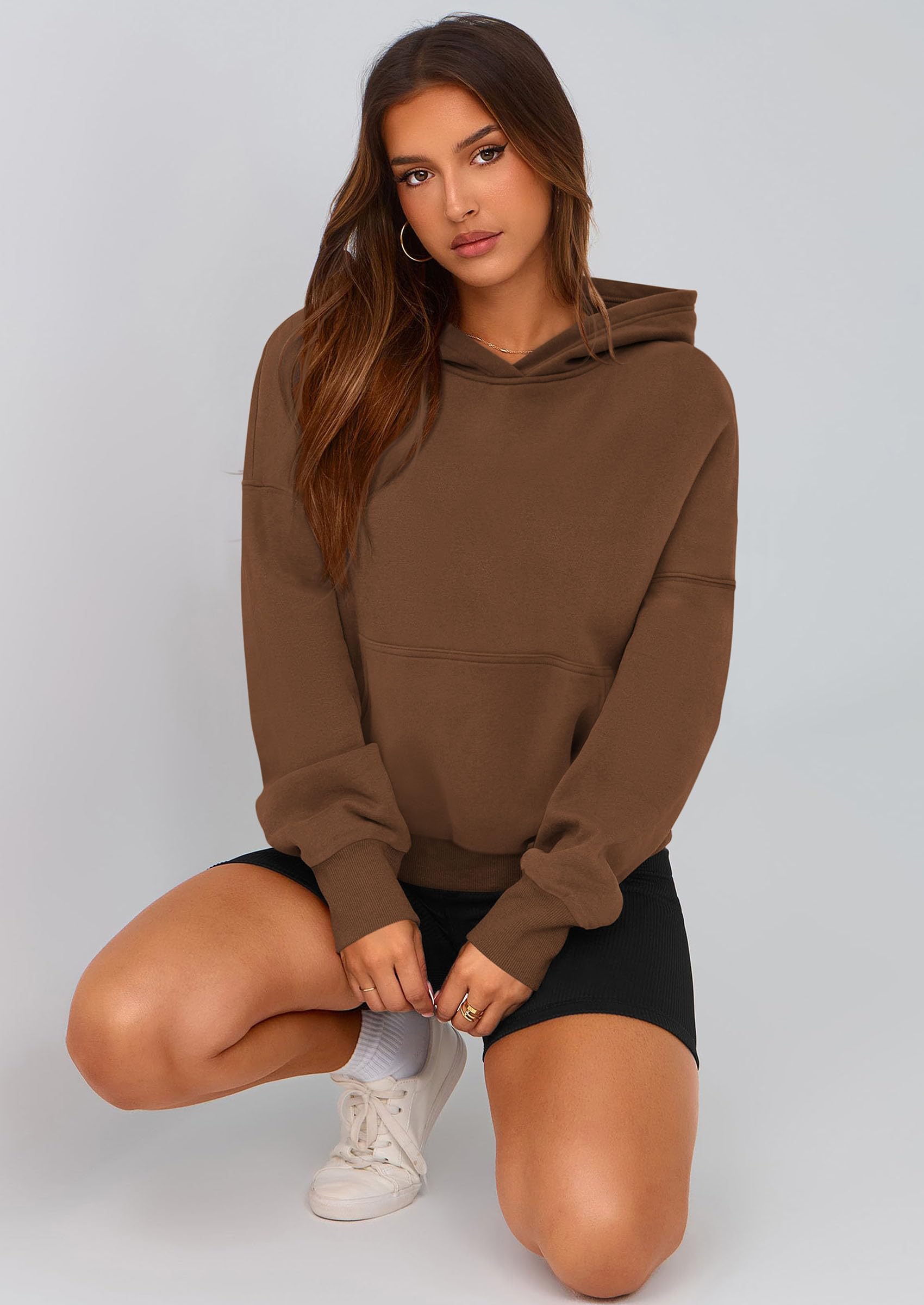Women's Fall Half Zip Cropped Hoodie Sweatshirt