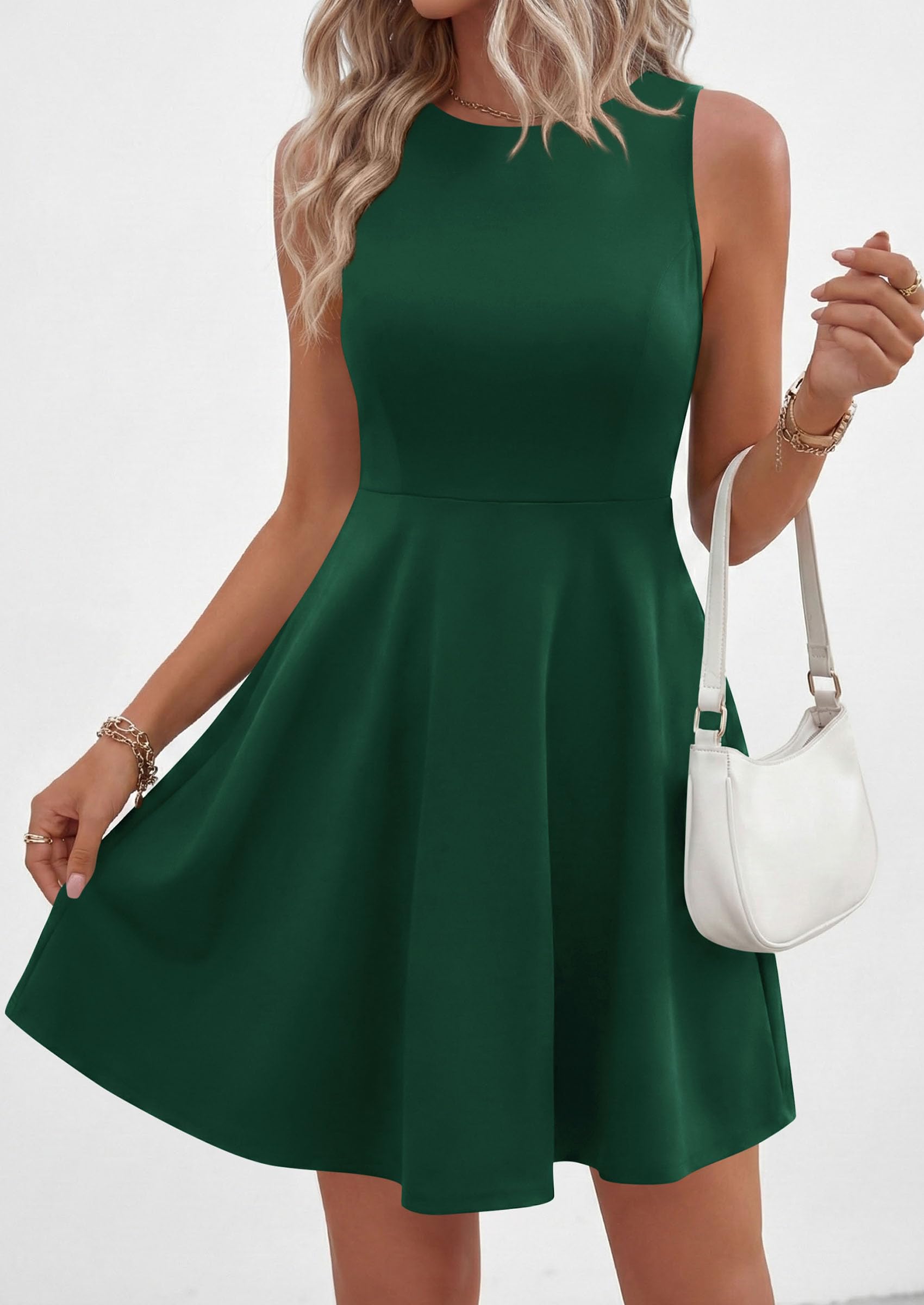 A Line Cocktail Dresses for Women Elegant, Dark Green,S