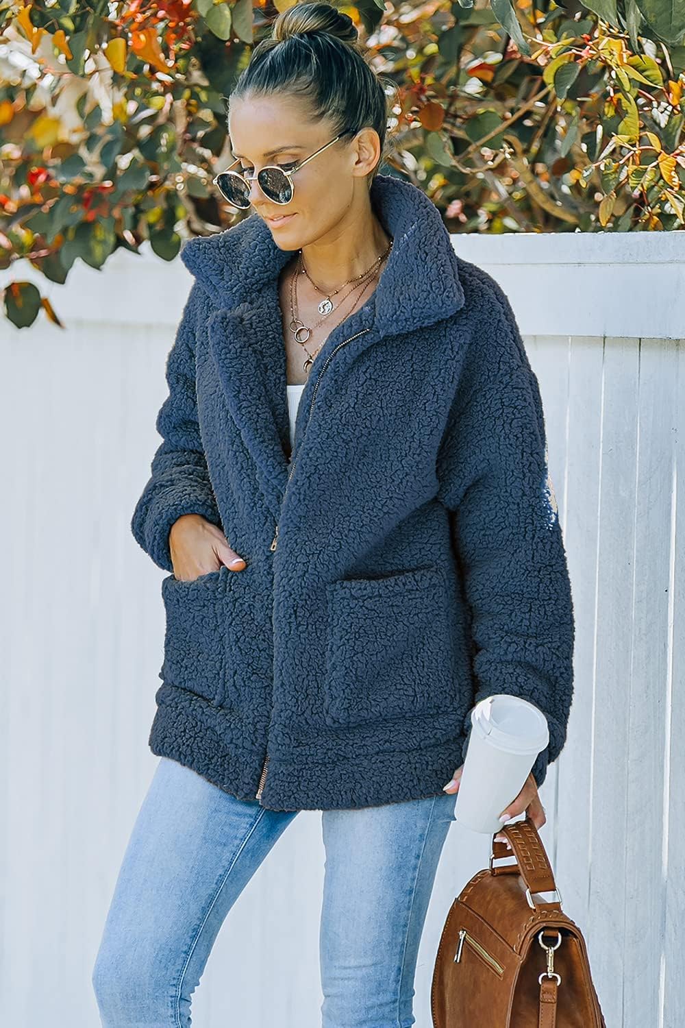 Oversized Sherpa Fleece Jacket Women's Winter Coats Outerwear