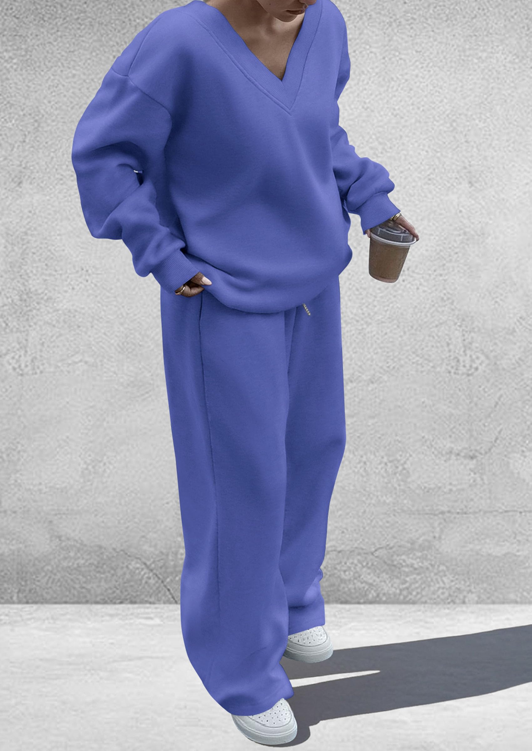 Womens 2 Piece Outfits Fall Sweatsuits,Blue,S
