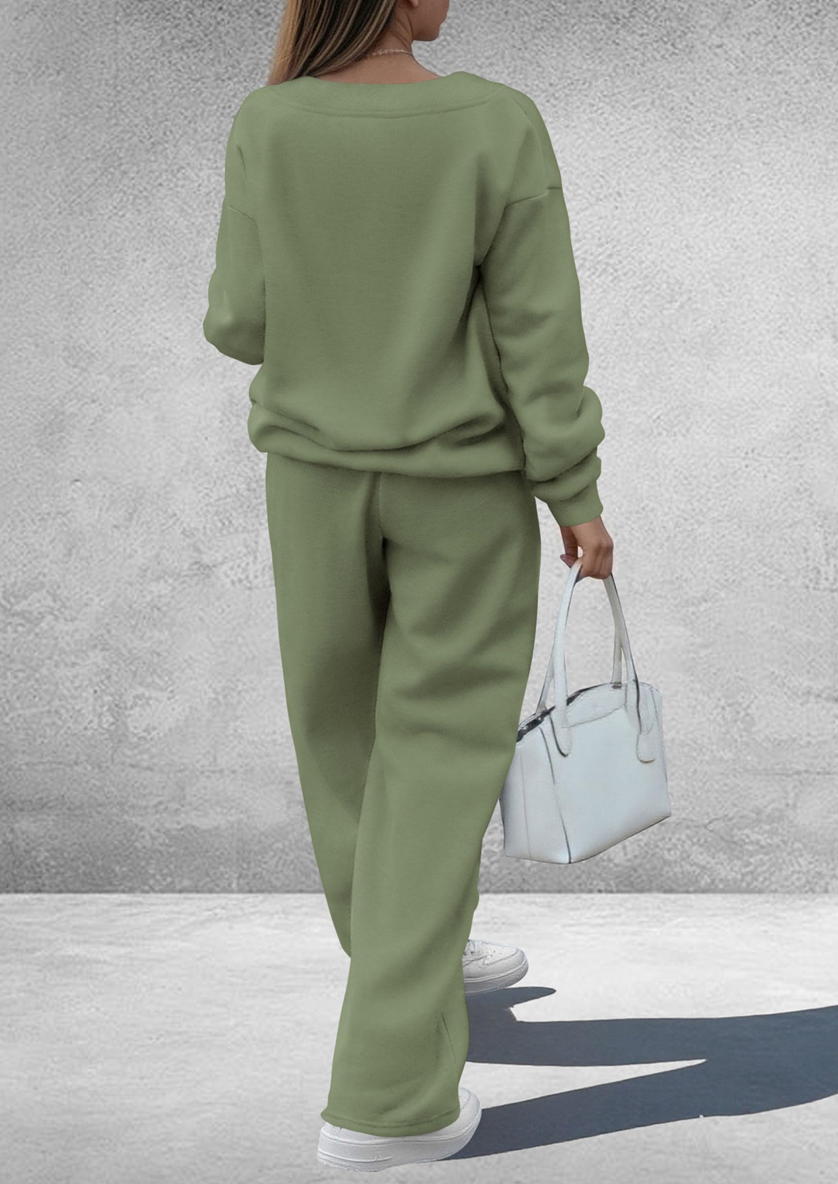Womens 2 Piece Outfits Fall Sweatsuits,Green,S