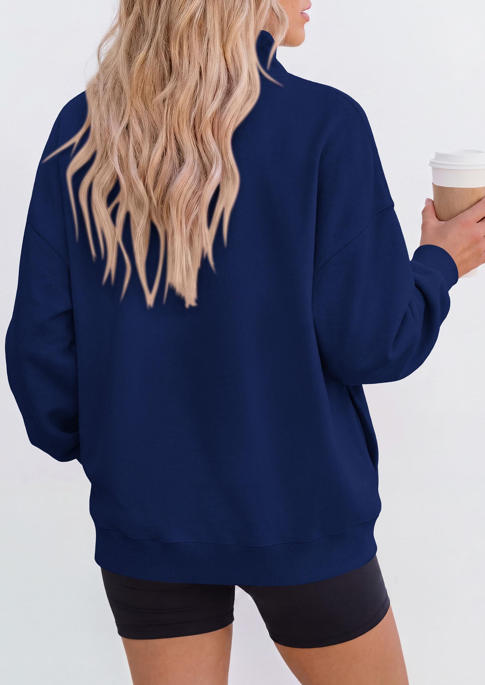Womens Mock Neck Sweatshirt Oversized Pullover Fall Outfits