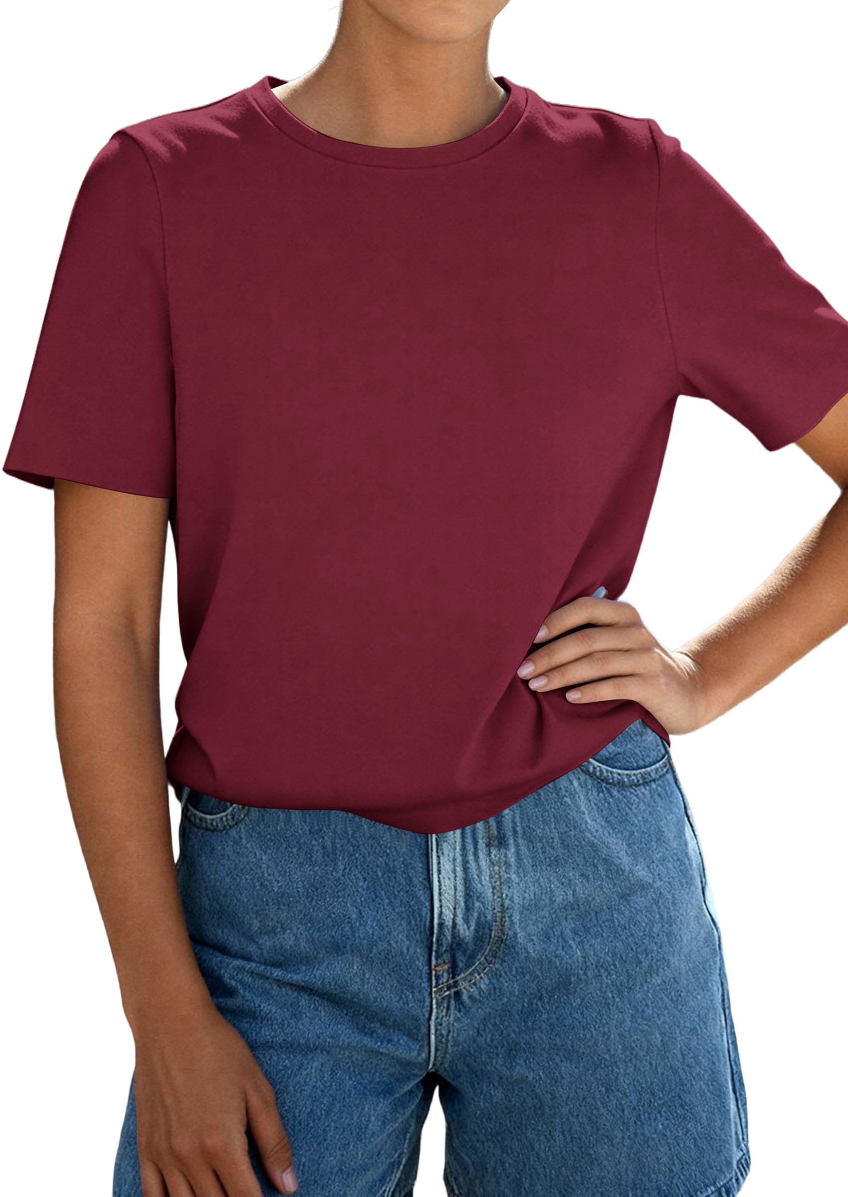 Women's Short Sleeve Cotton Tops Summer Casual T-Shirt 2026