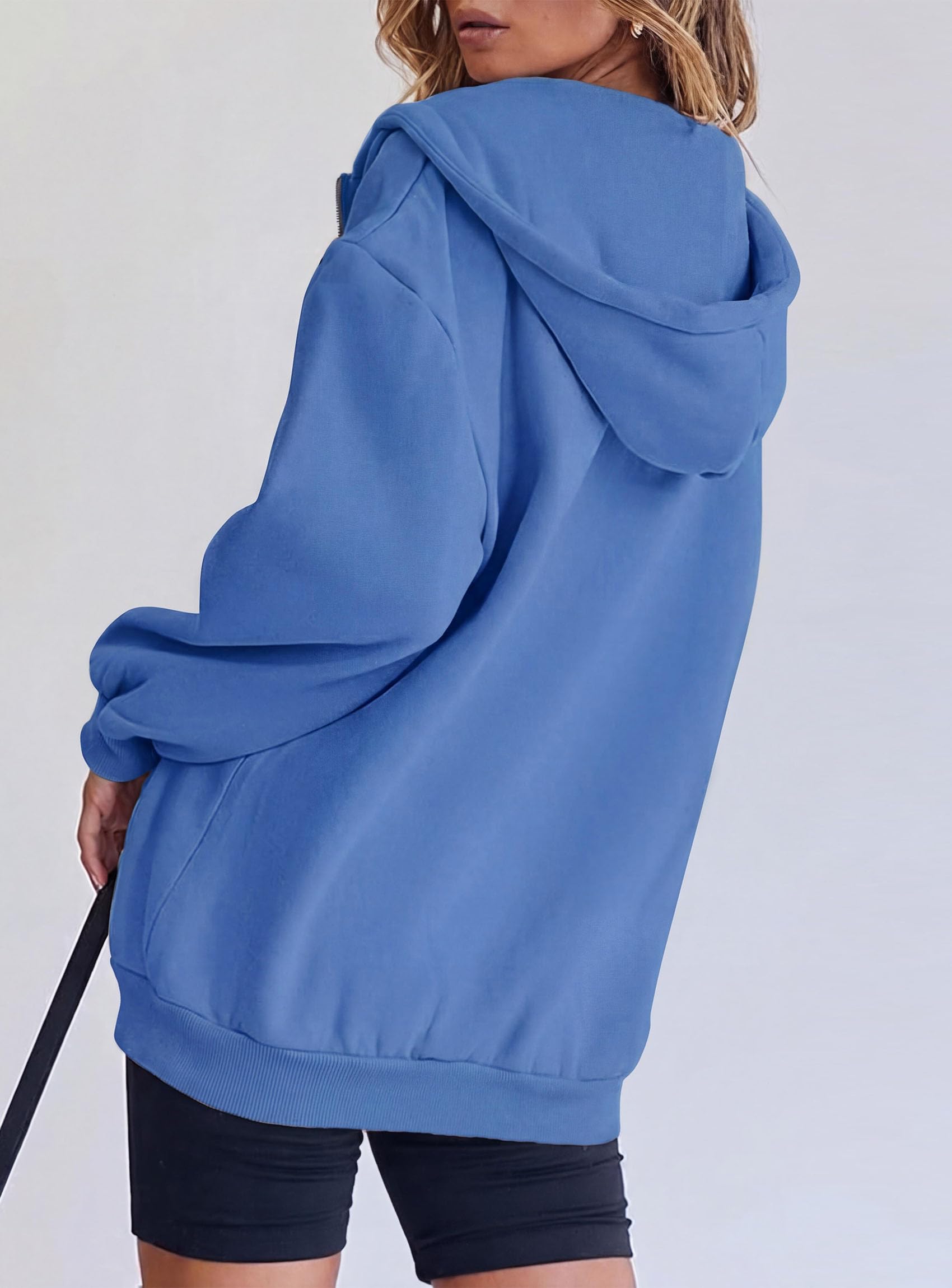 Women's Fall Zip Up Hoodies Sweatshirts Sky Blue