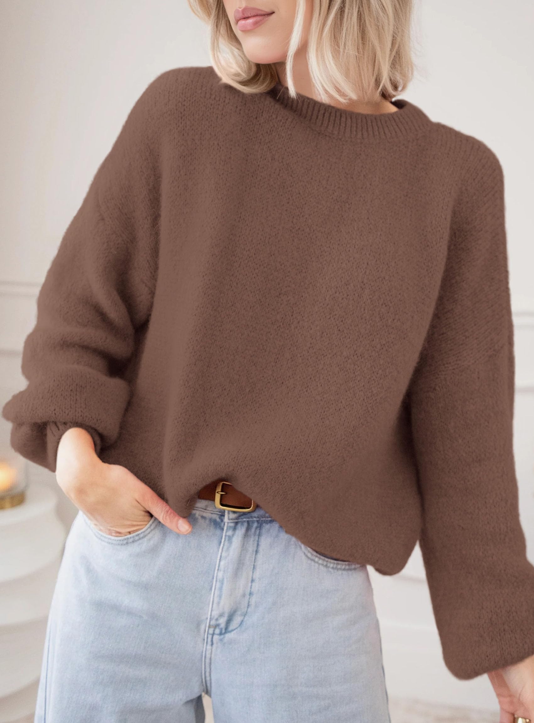 Women's Fall Oversized Holiday Sweaters (Brown,S)