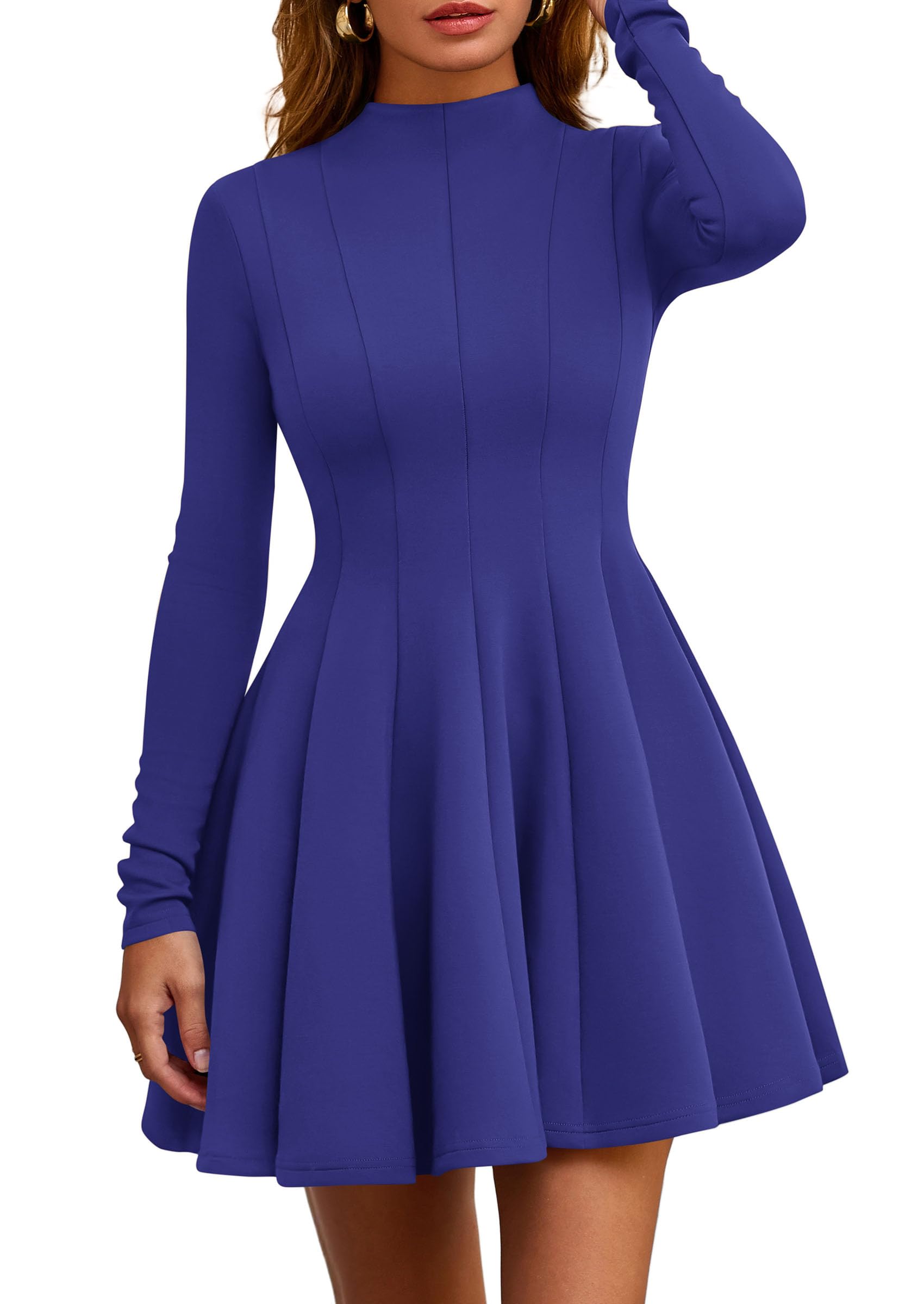 Fall Dresses for Women Long Sleeve Flowy Mini Homecoming Dress