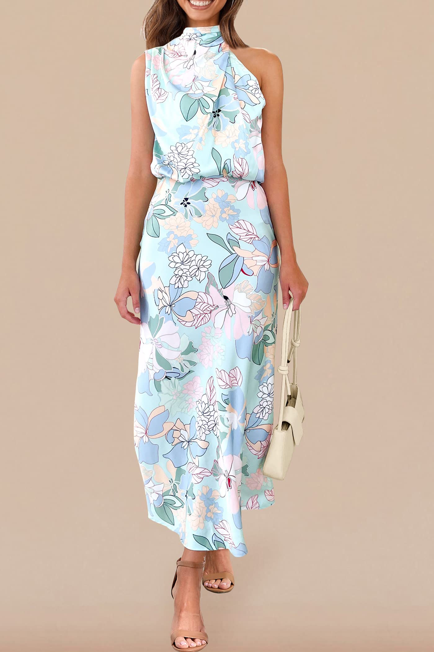 Women's Summer Satin Maxi Cocktail Dress