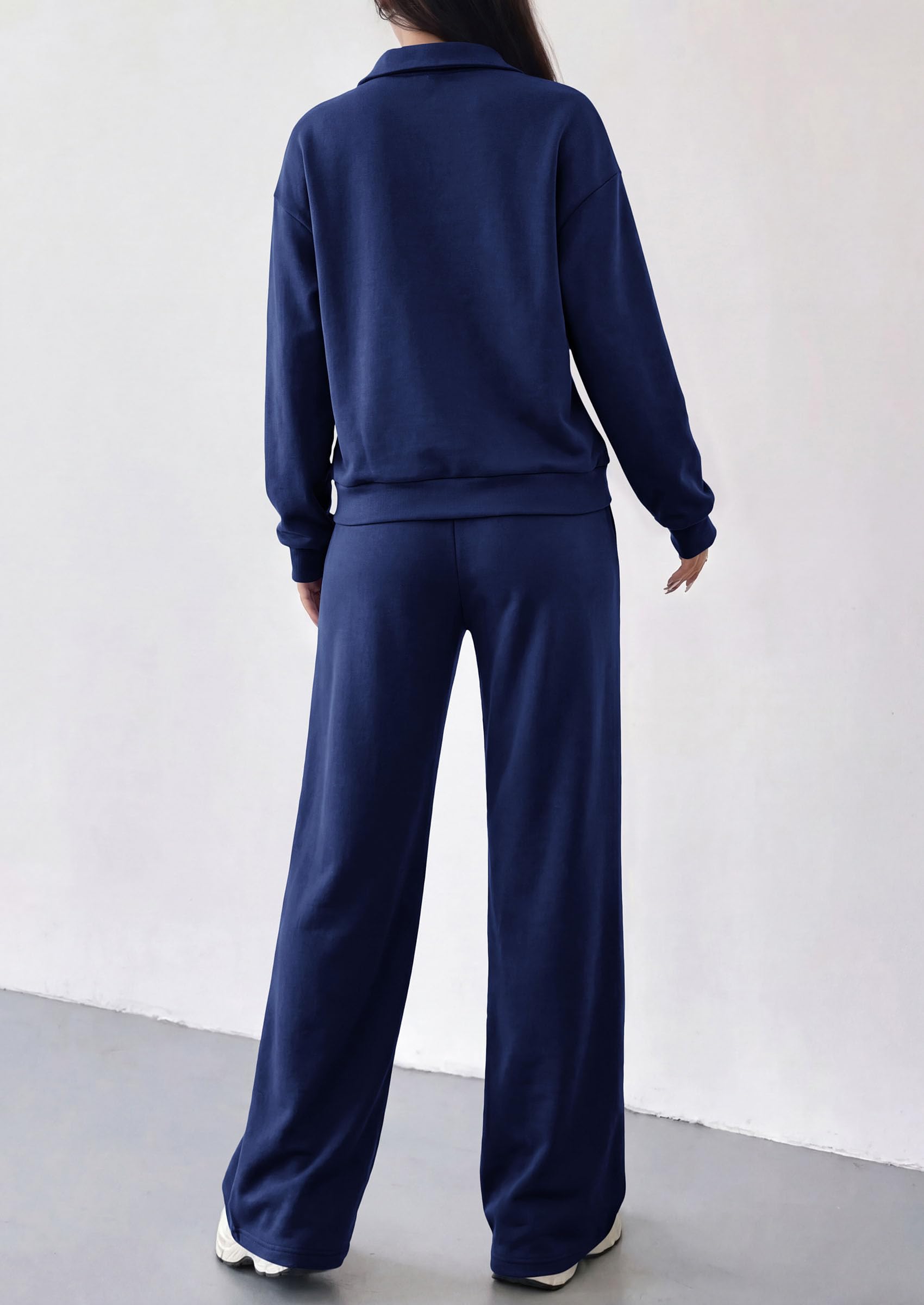 Women's Lounge Sets 2 Piece Outfits Sweatsuits,Dark Blue,S