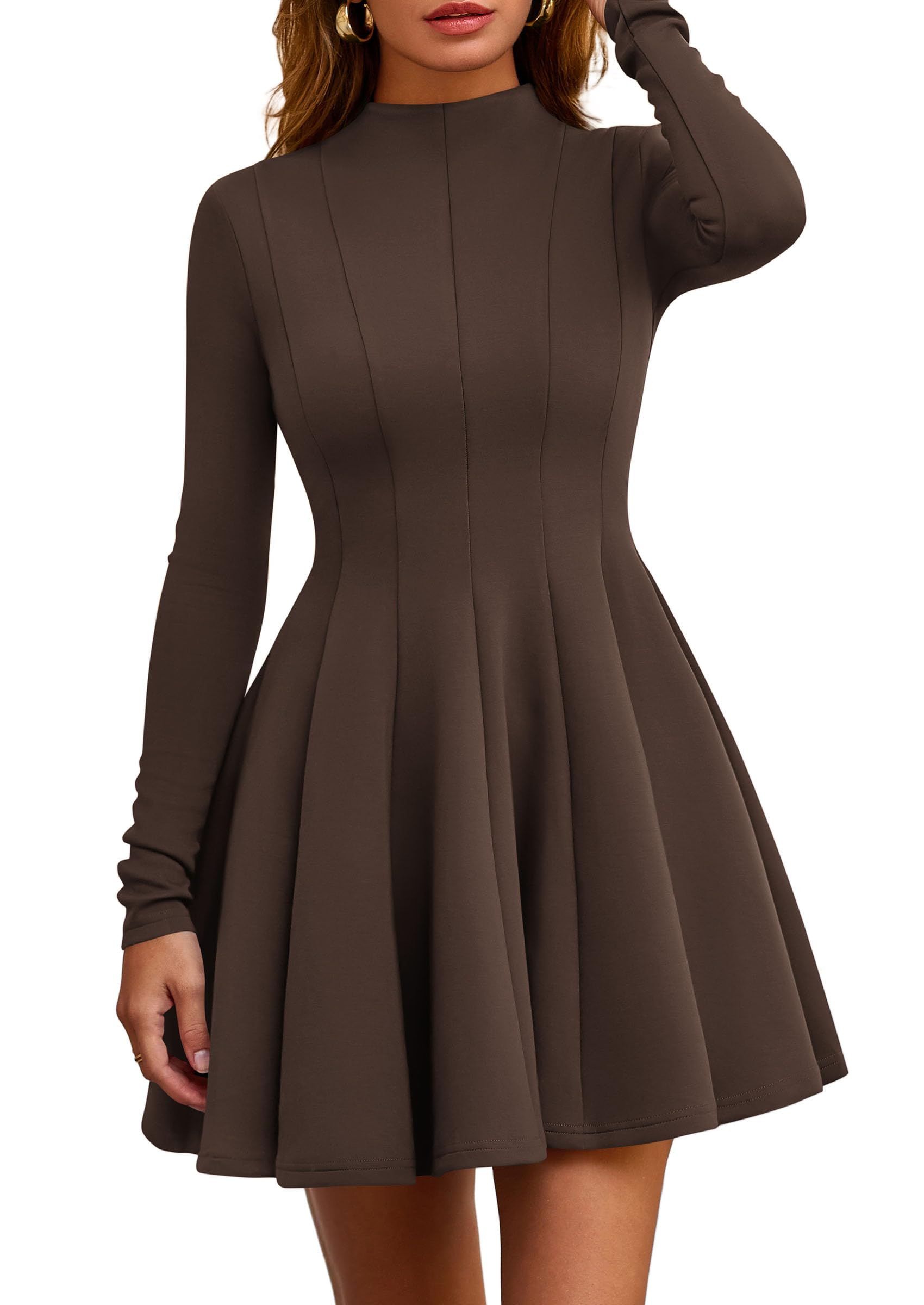 Fall Dresses for Women Long Sleeve Flowy Mini Homecoming Dress