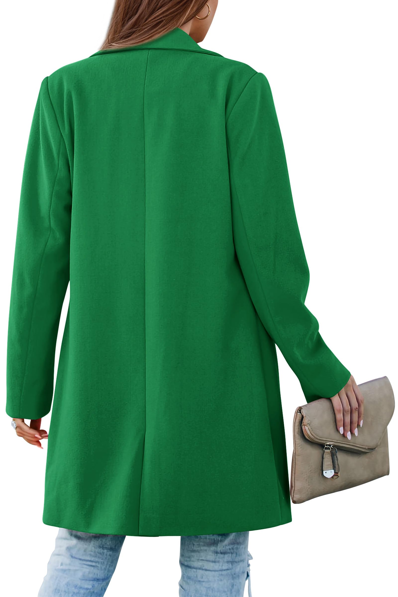 Women's Business Casual Long Blazer Jackets(Green,S)