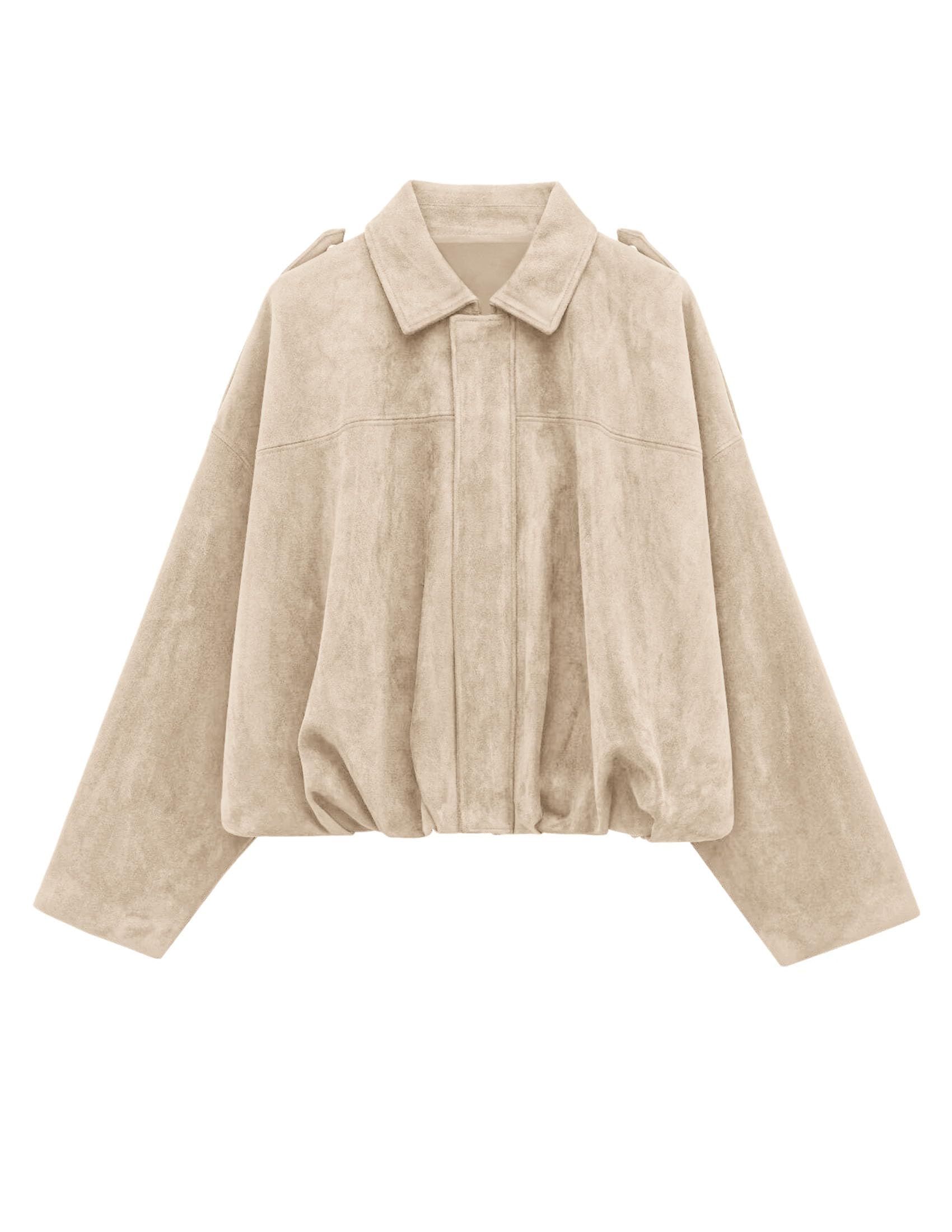 Faux Suede Jacket Women Fall Cropped Western Bomber Jacket