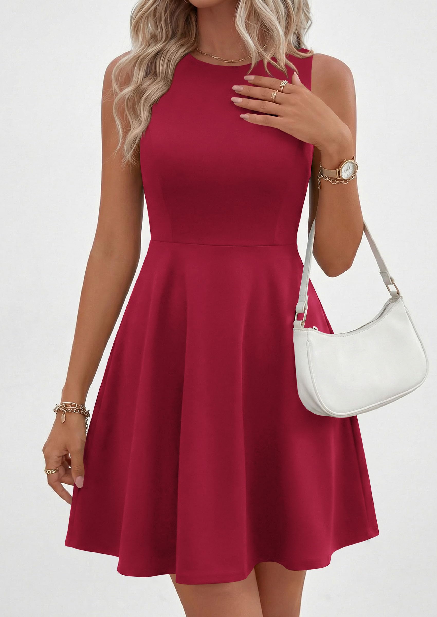 A Line Cocktail Dresses for Women Elegant, Burgundy,S