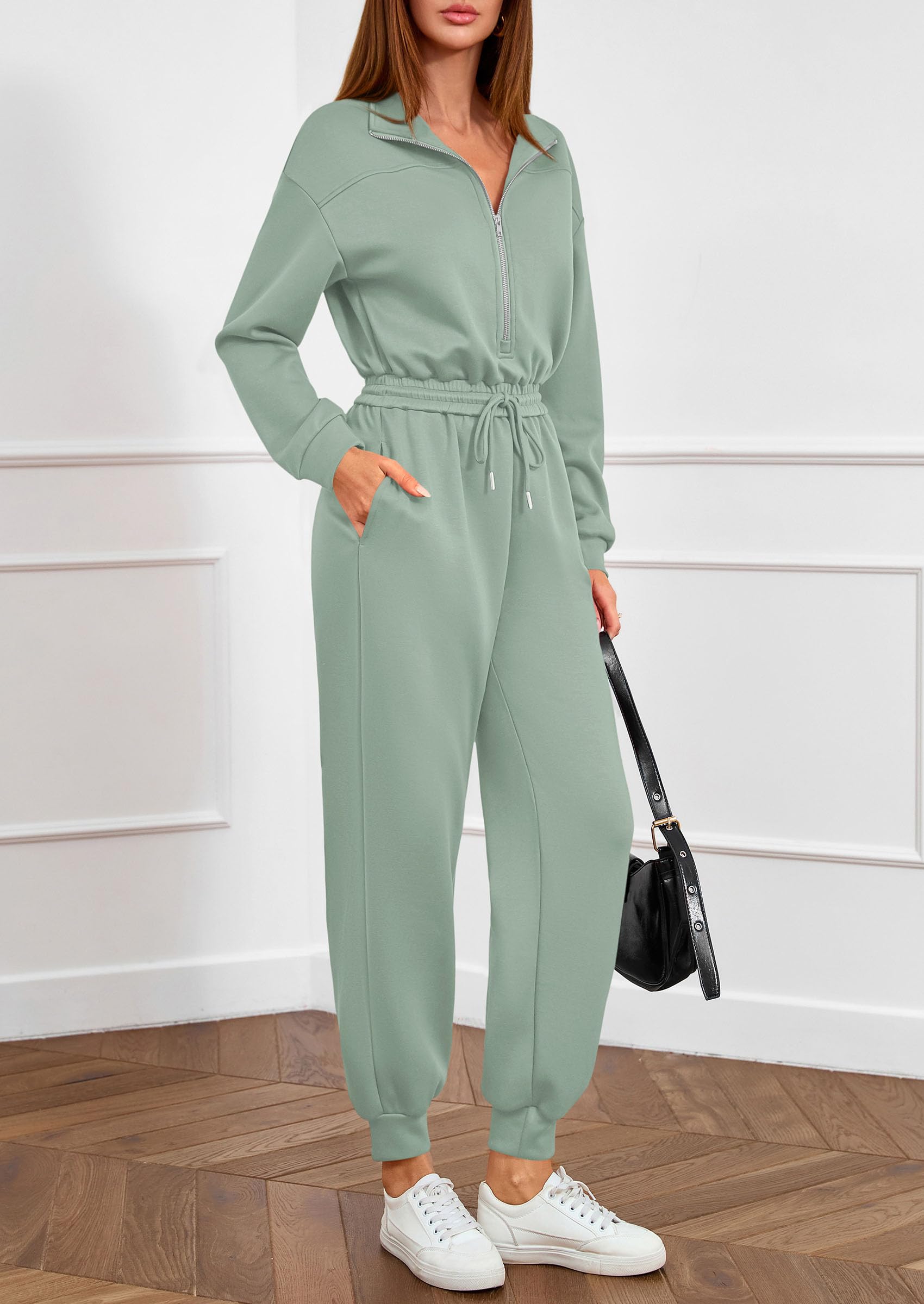 Long Sleeve Jumpsuits for Women Fall One Piece Travel Outfits