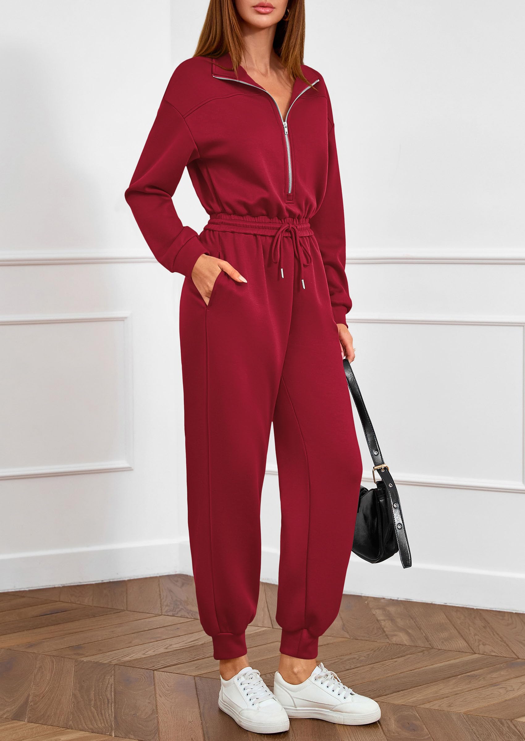 Long Sleeve Jumpsuits for Women Fall One Piece Travel Outfits