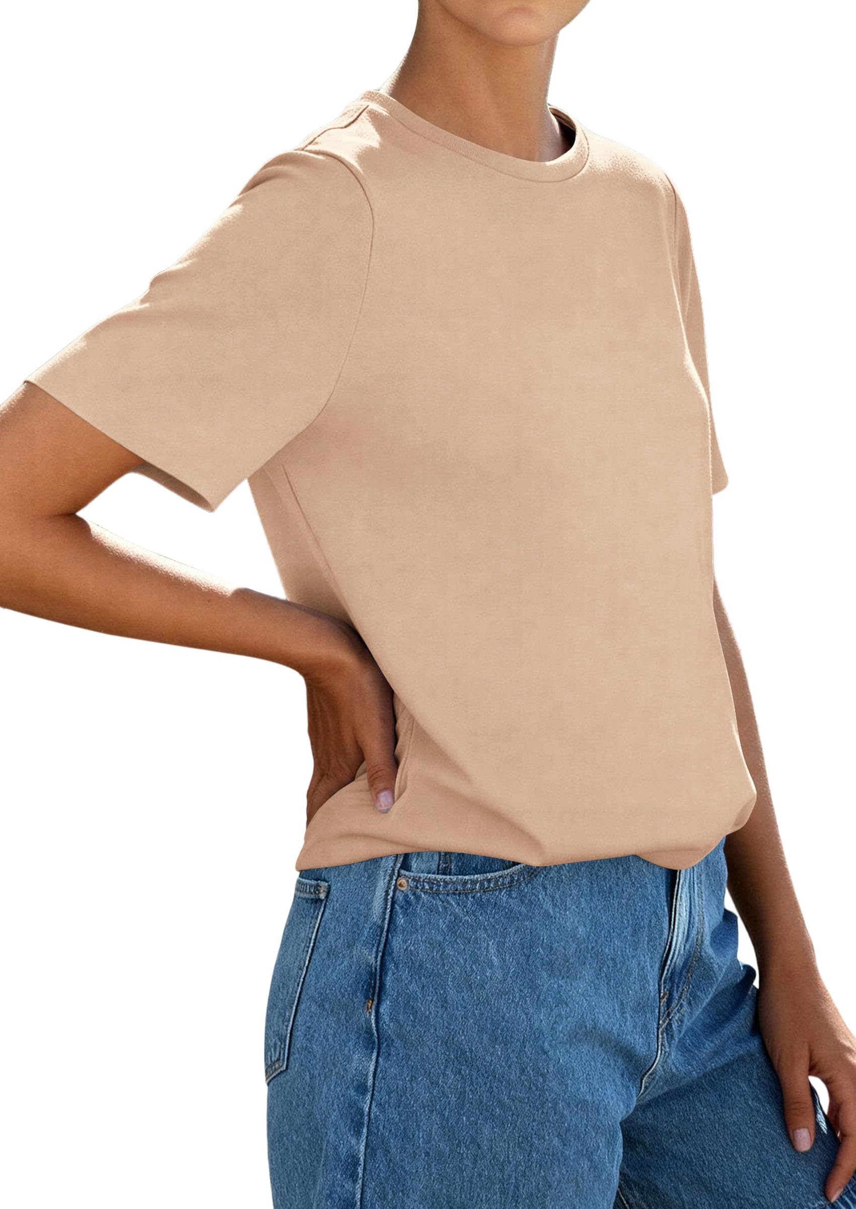 Women's Short Sleeve Cotton Tops Summer Casual T-Shirt 2026