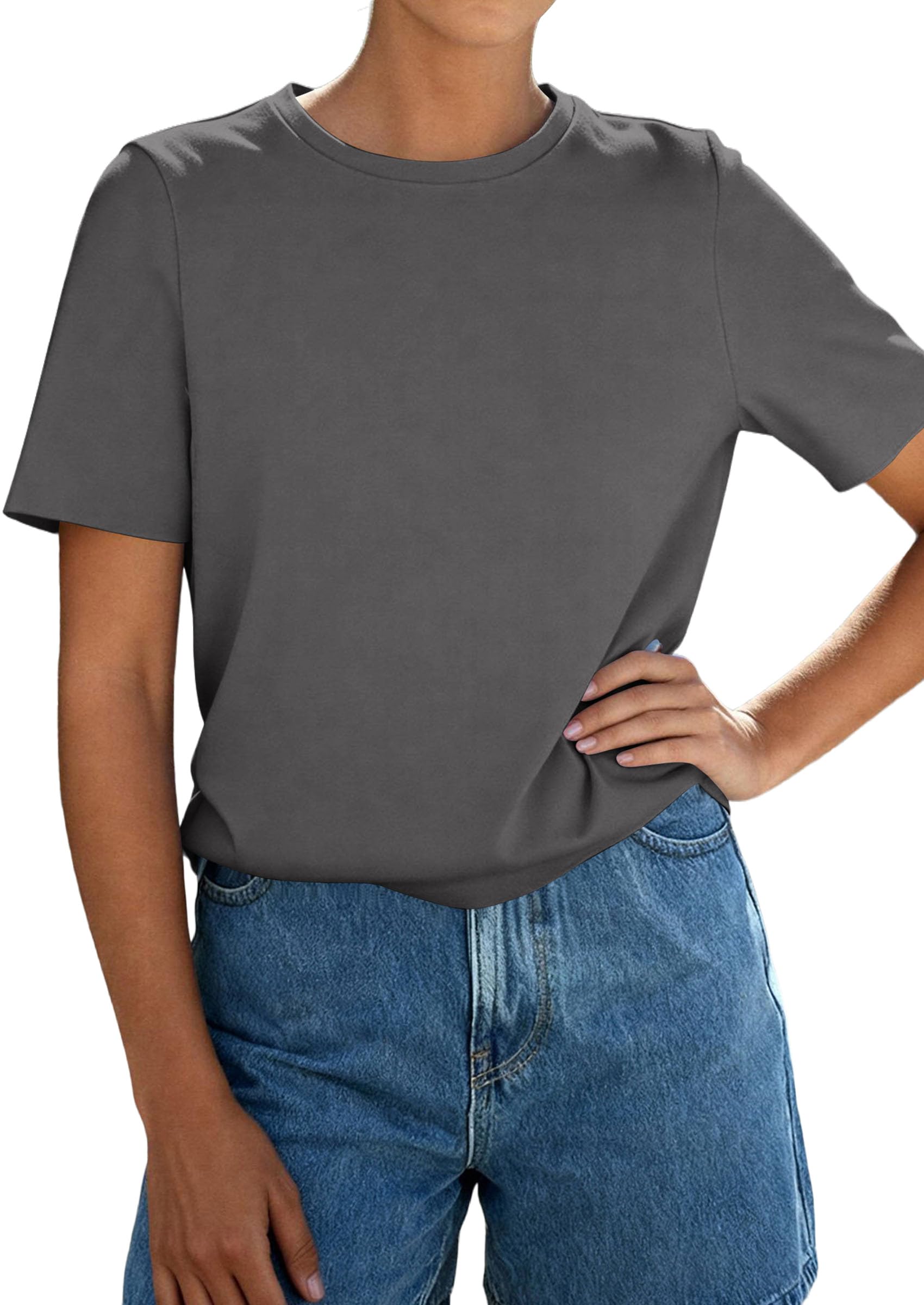 Women's Short Sleeve Cotton Tops Summer Casual T-Shirt 2026