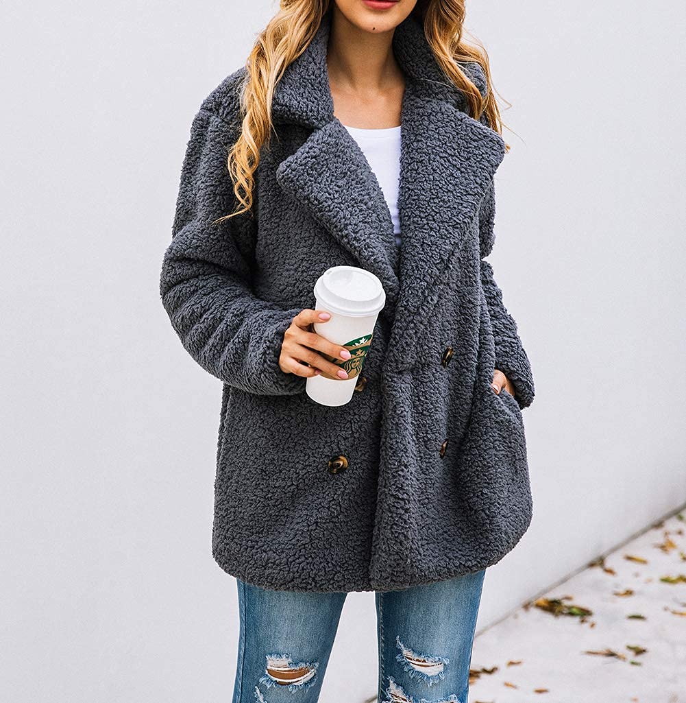 Oversized Sherpa Fleece Jacket Women's Winter Coats Outerwear