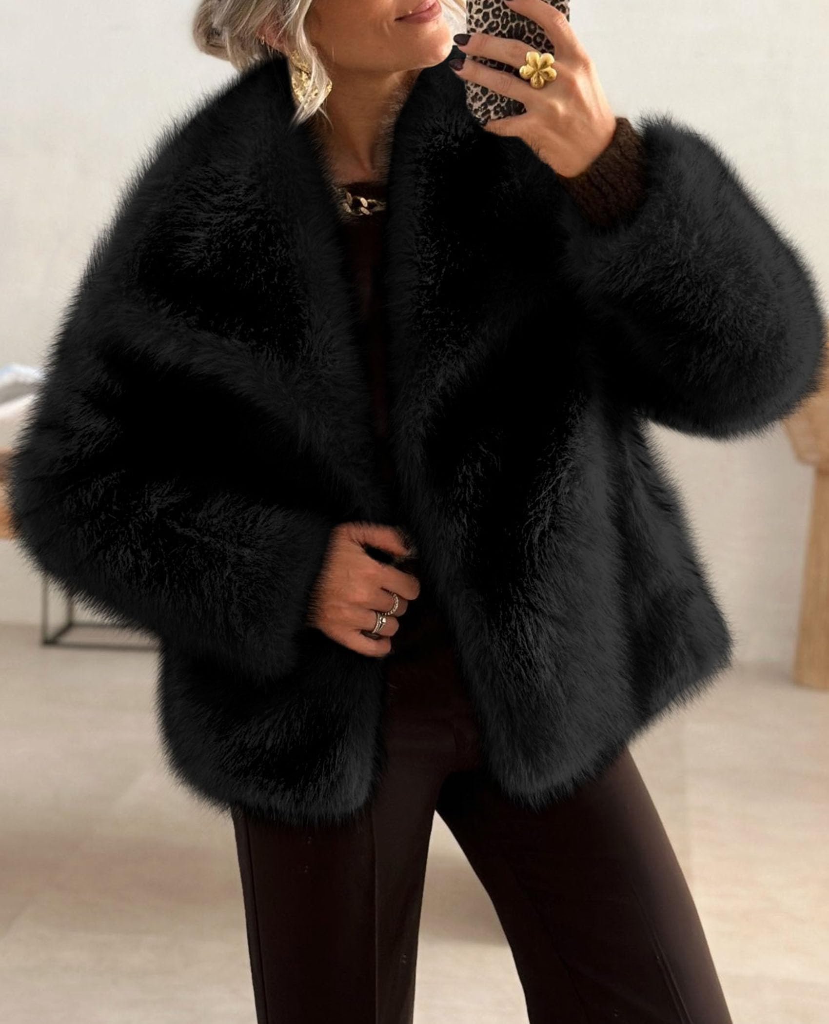 Womens Winter Coats Faux Fur Oversized Jackets