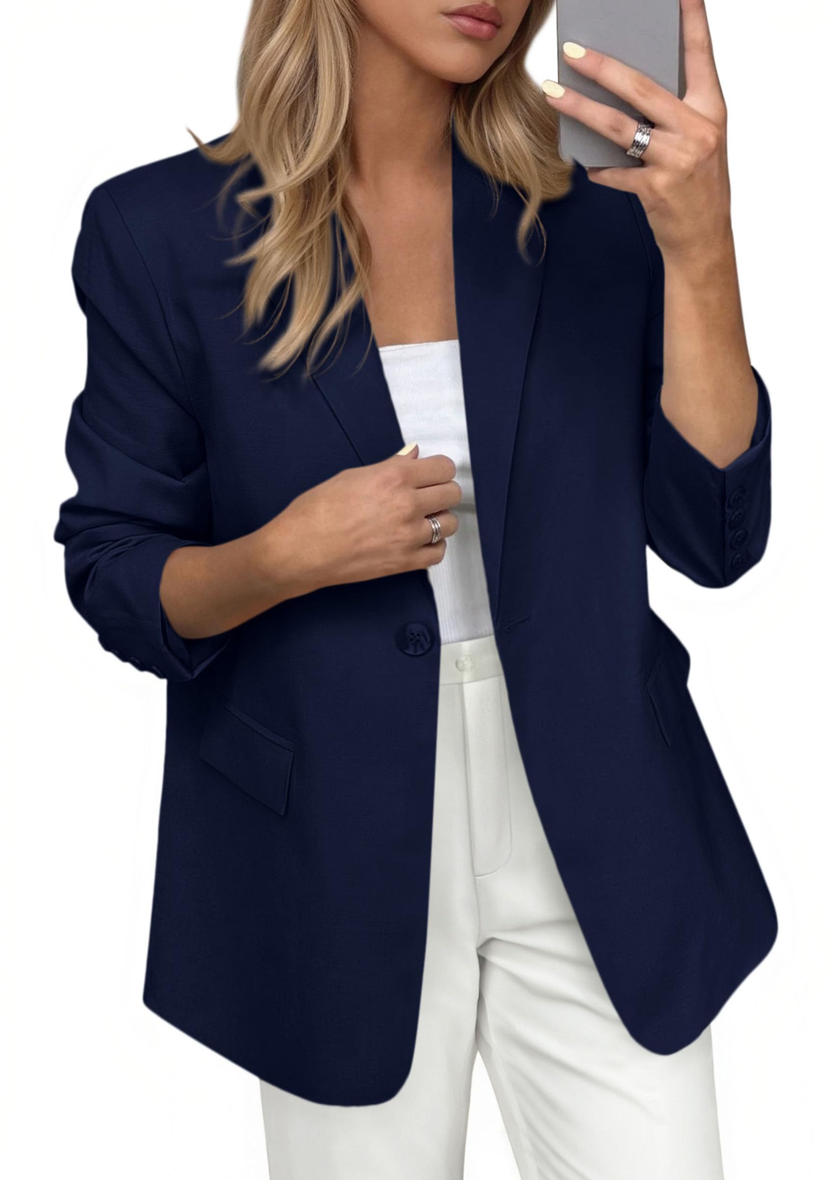 Blazers for Women Business Casual Outfits Navy Blue,S