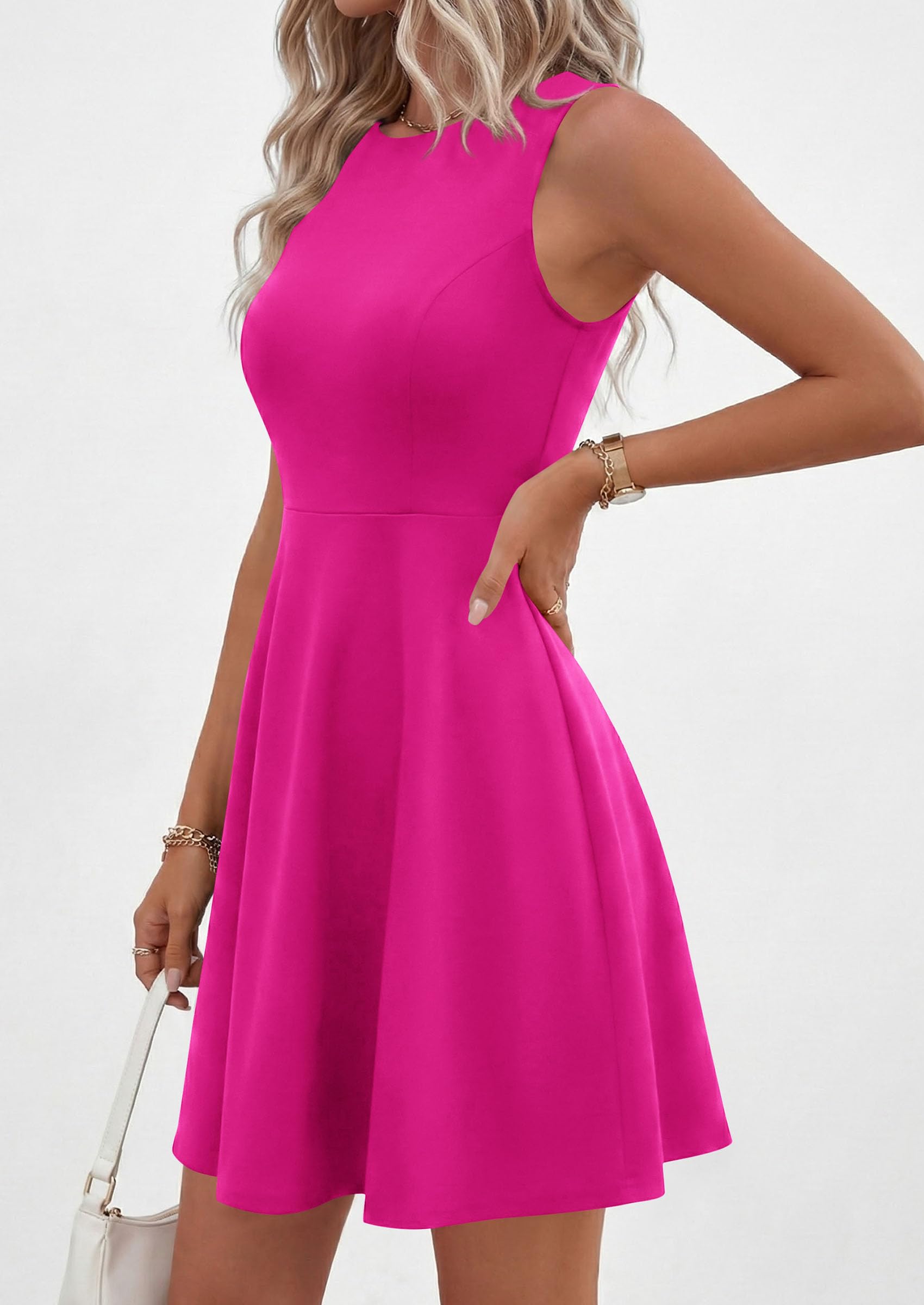 A Line Cocktail Dresses for Women Elegant, Hot Pink,S