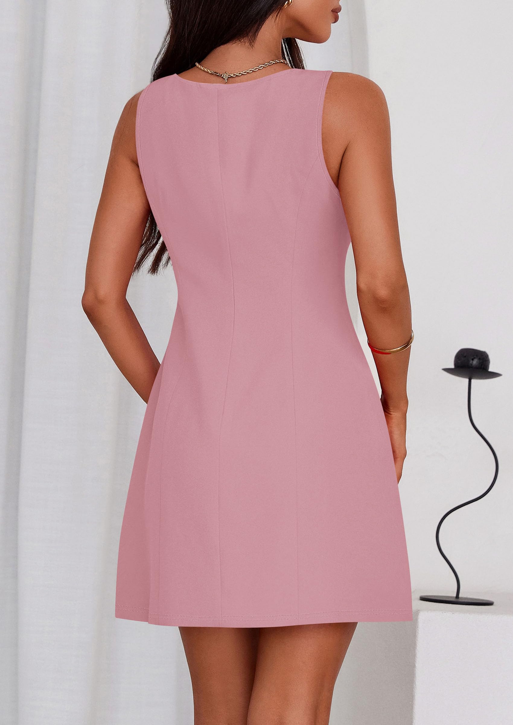 Women's Formal Short Dresses A Line Mini Dress,Pink,S