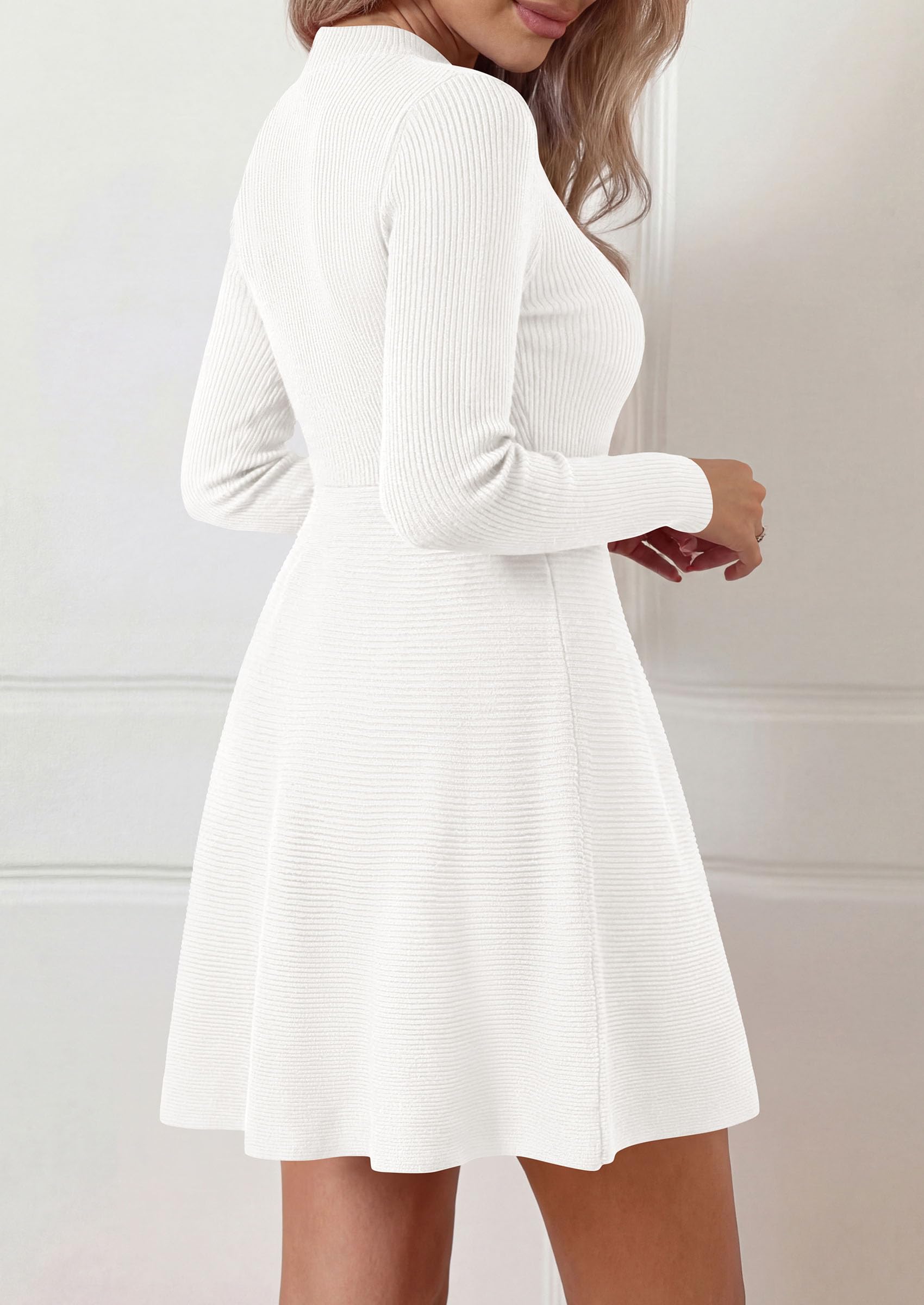 Women's Knit A Line Short Sweater Dress for Fall Wedding Guest