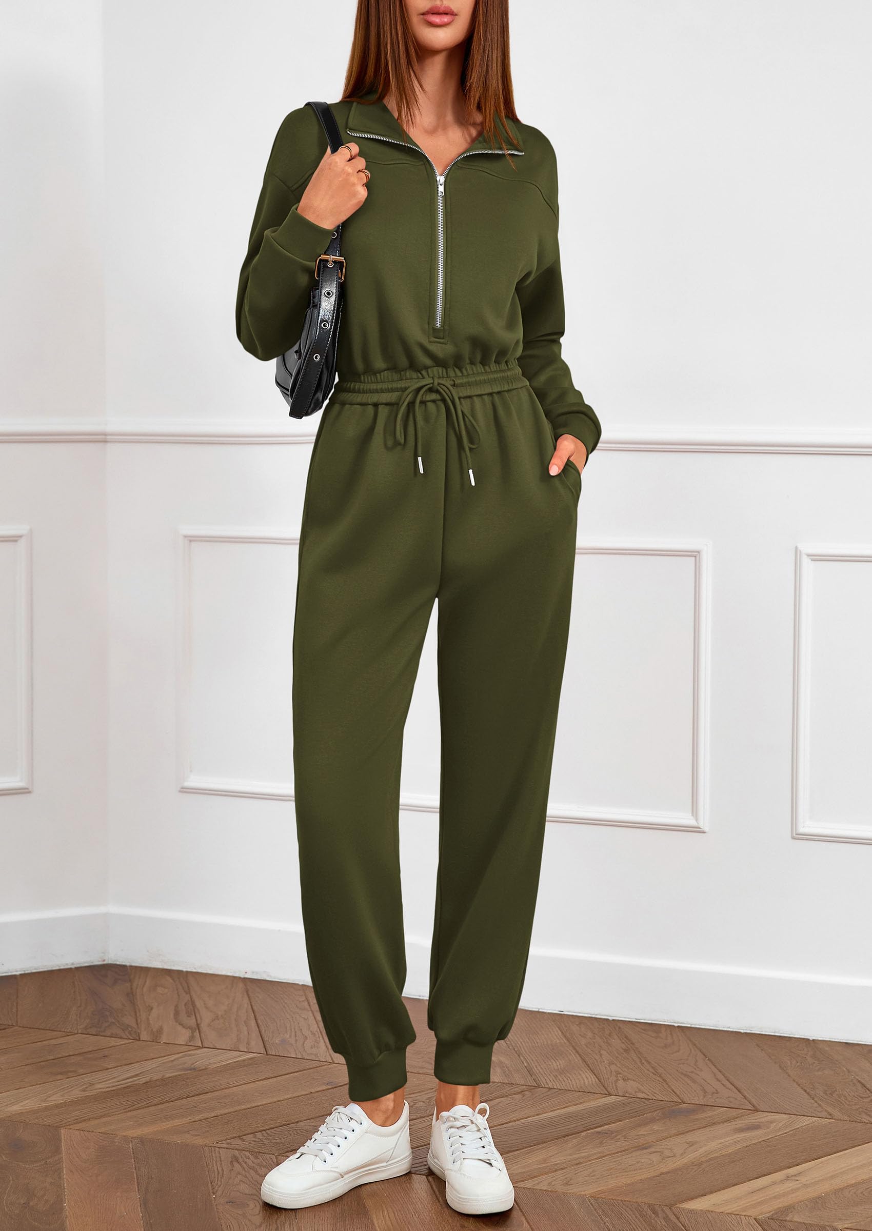 Long Sleeve Jumpsuits for Women Fall One Piece Travel Outfits