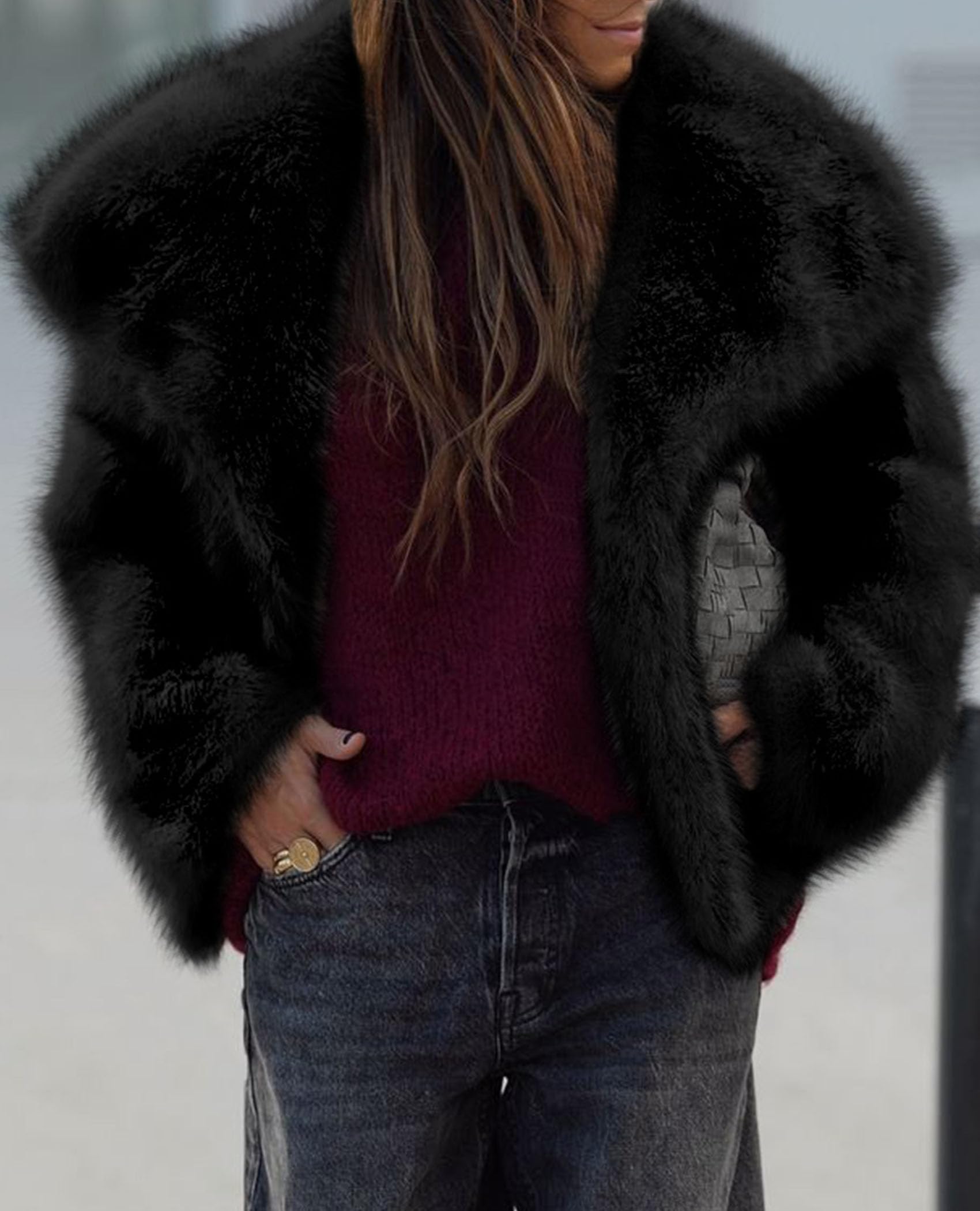 Womens Winter Coats Faux Fur Oversized Jackets