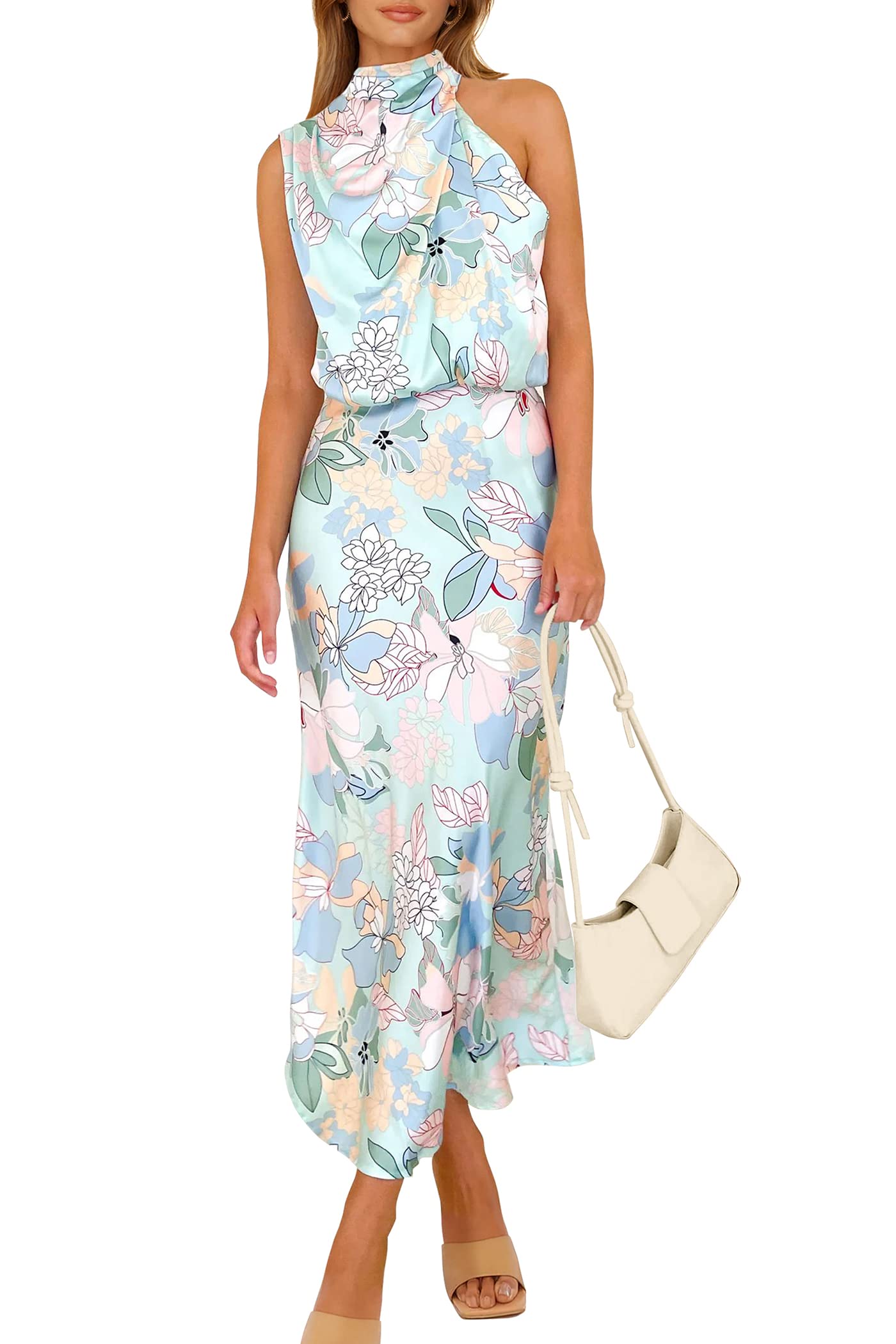 Women's Summer Satin Maxi Cocktail Dress