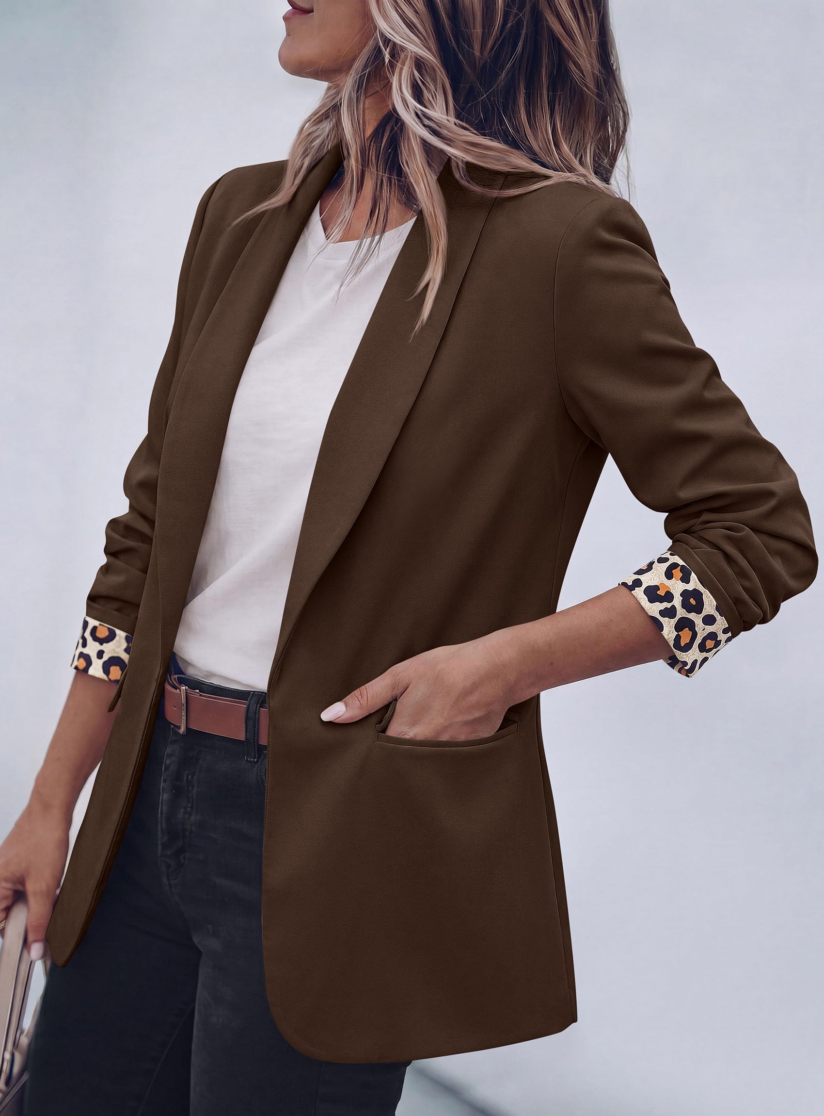 Blazers for Women Business Casual Open Front Lapel Suit Jacket