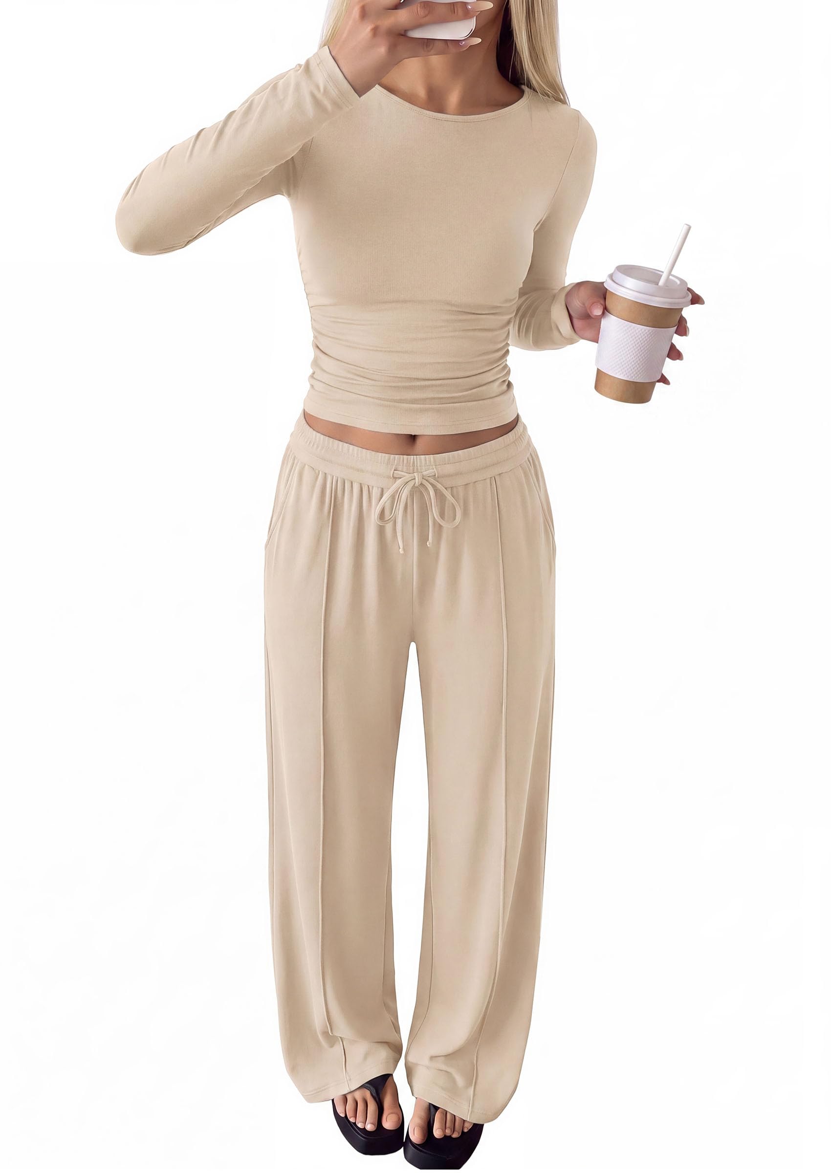 Womens 2 Piece Lounge Sets Fall Fashion Airport Travel Outfits
