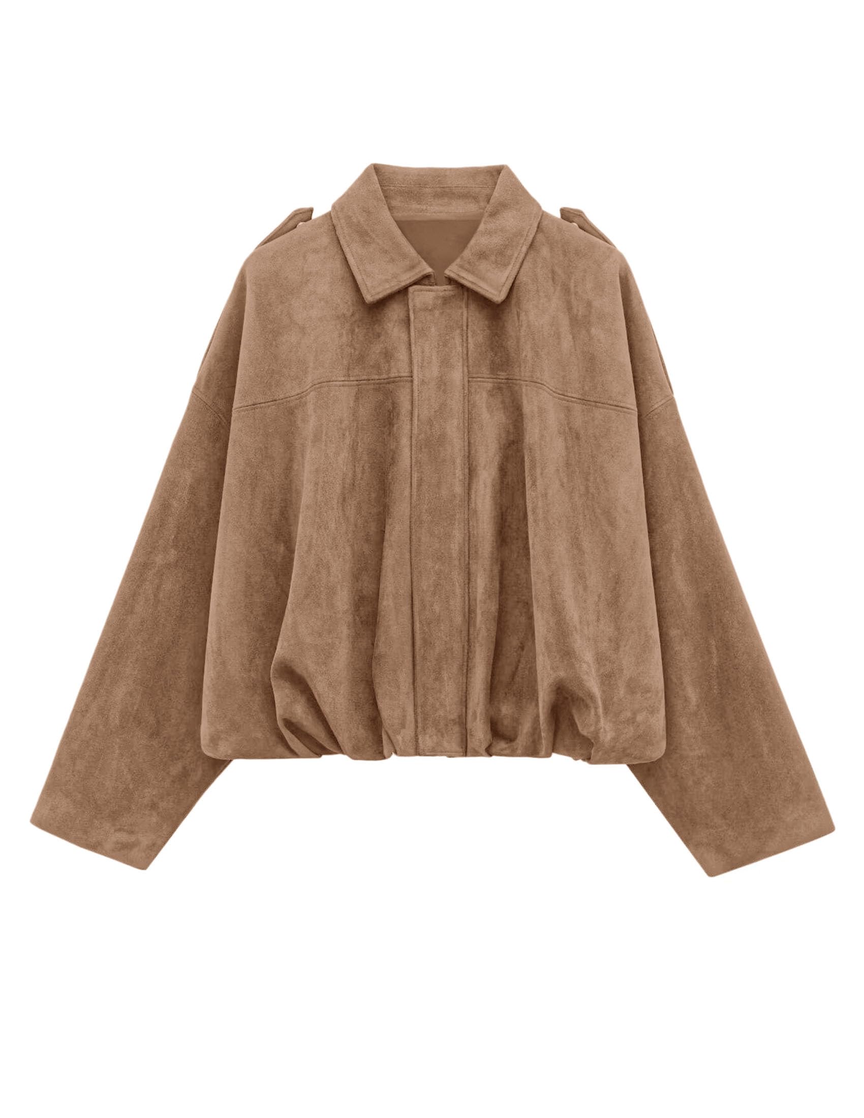 Faux Suede Jacket Women Fall Cropped Western Bomber Jacket