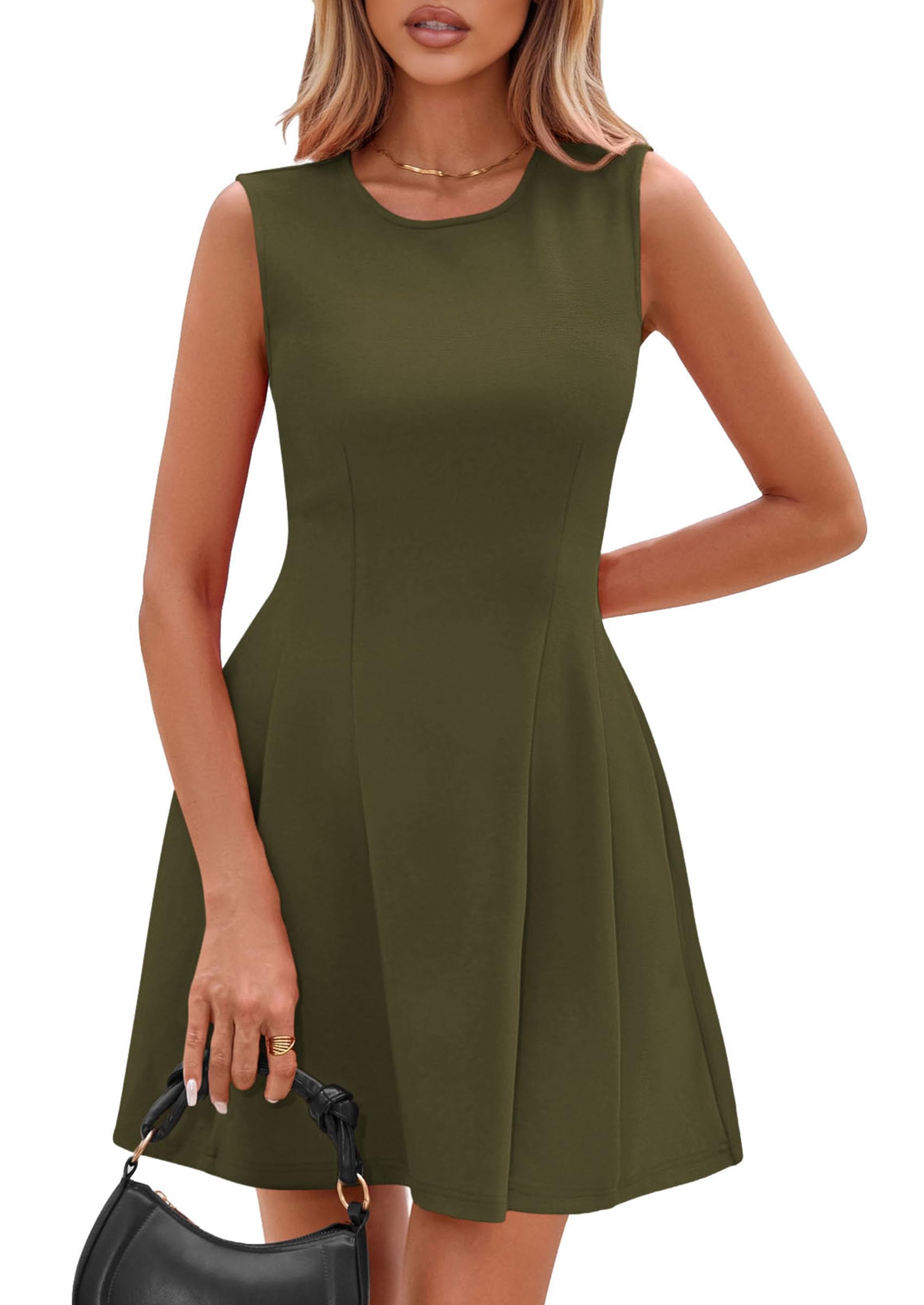 Women's A Line Elegant Summer Cocktail Dresses, Army Green,XS