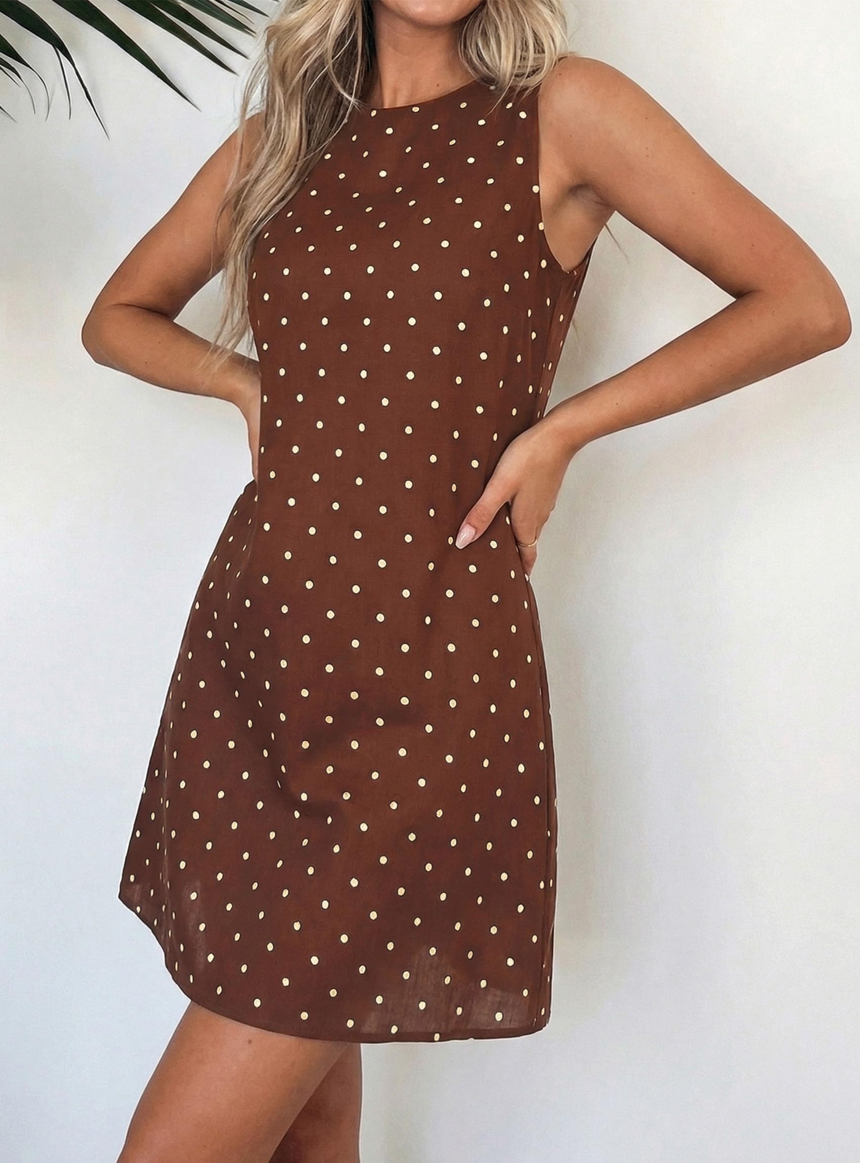 Women's Summer Floral Sundresses Sleeveless Mini Dress