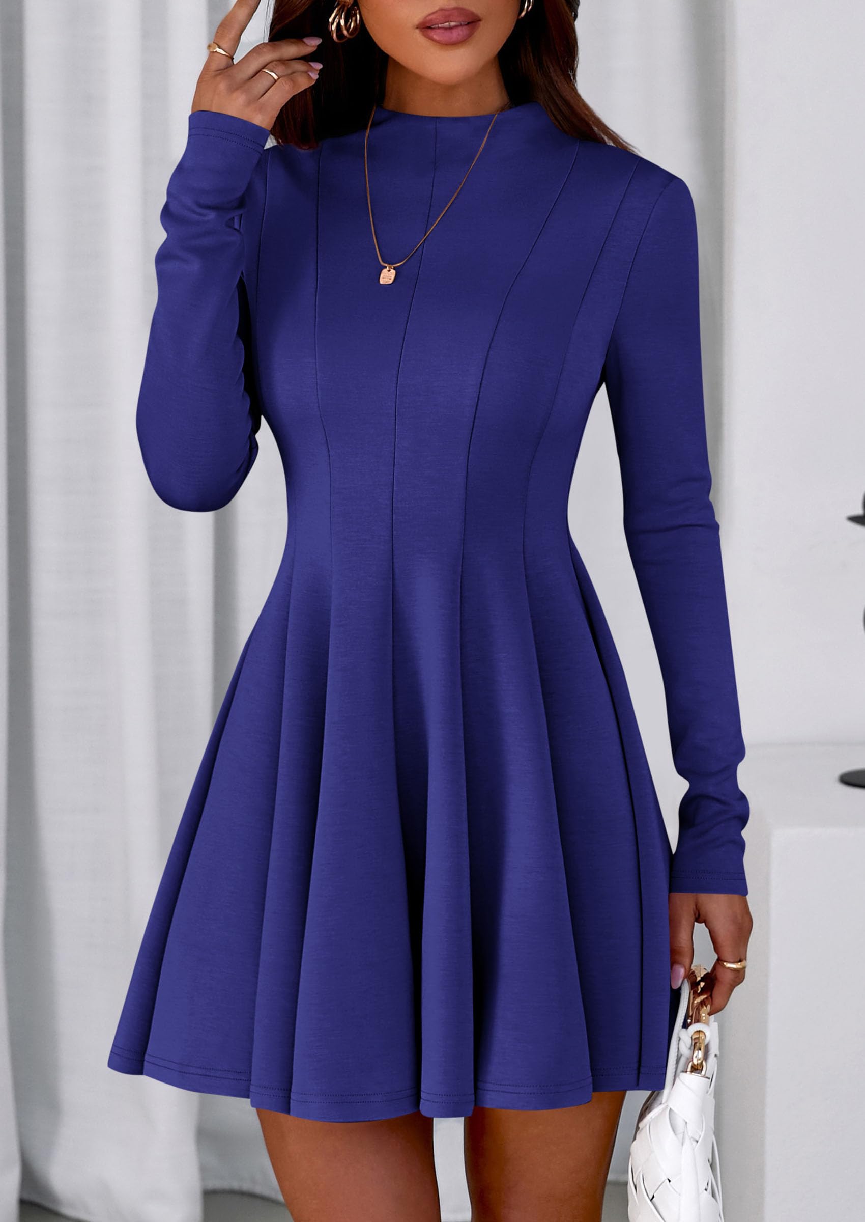 Fall Dresses for Women Long Sleeve Flowy Mini Homecoming Dress