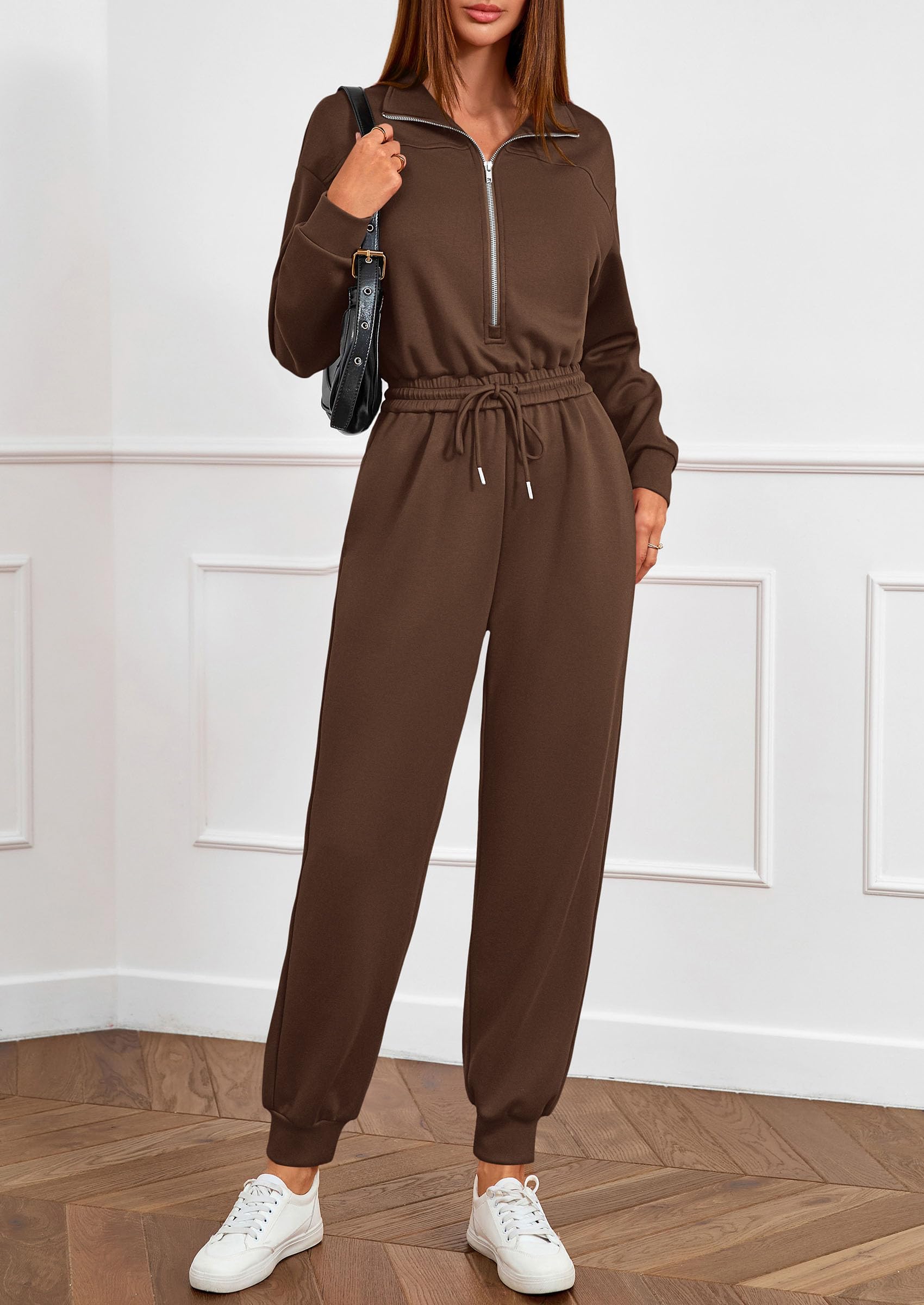 Long Sleeve Jumpsuits for Women Fall One Piece Travel Outfits