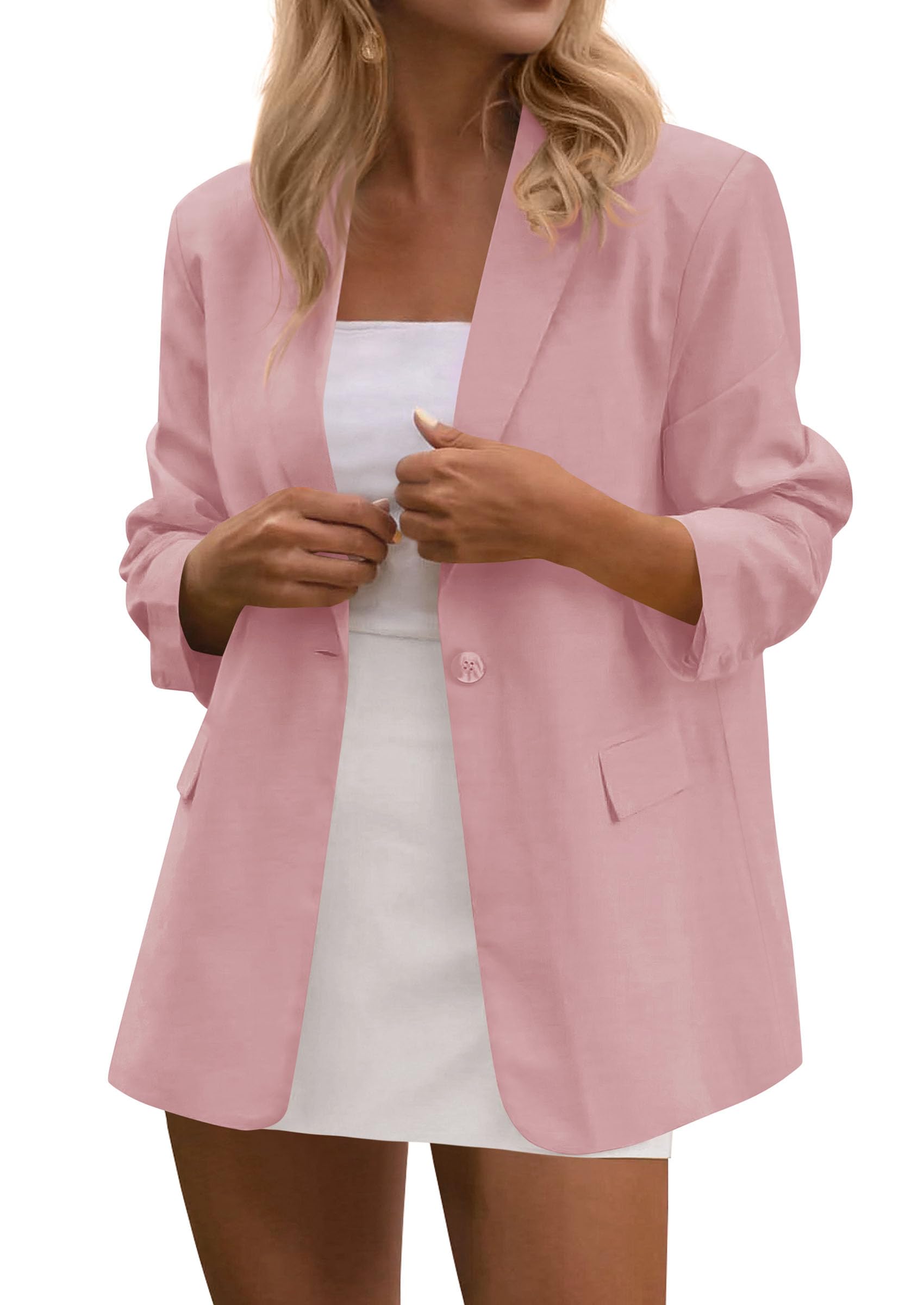Blazers for Women Business Casual Outfits Pink,S