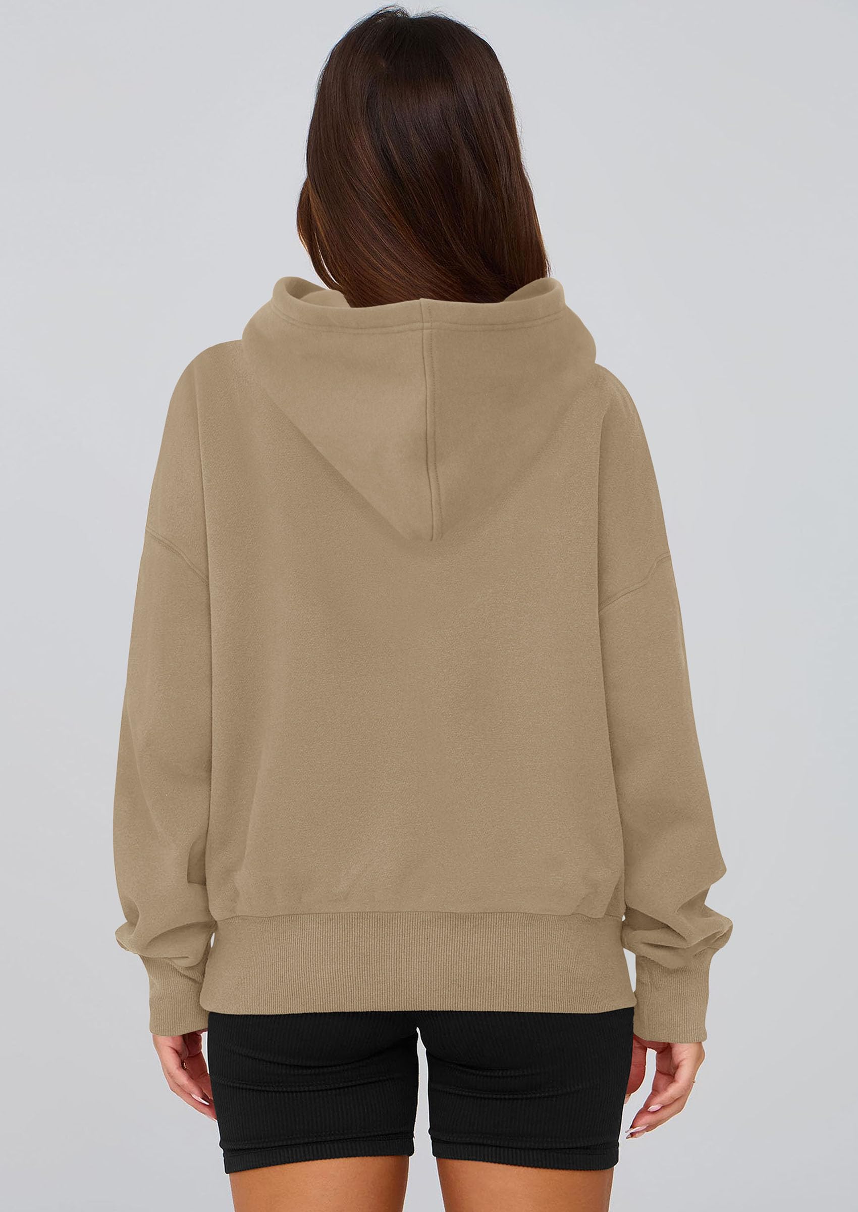 Women's Fall Half Zip Cropped Hoodie Sweatshirt