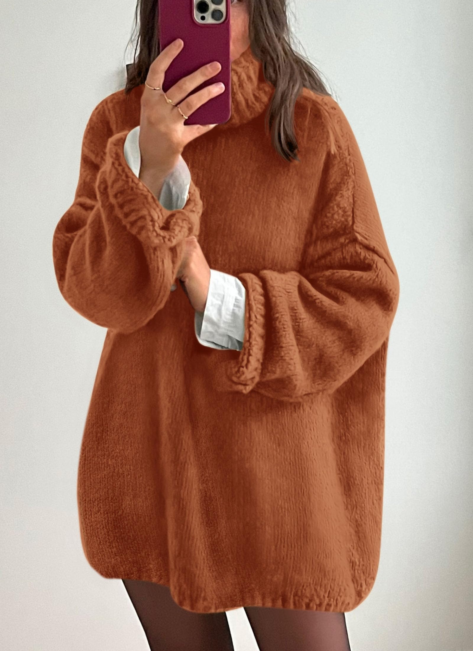 Women's Cozy Chunky Knit Oversized Fall Turtleneck Sweaters