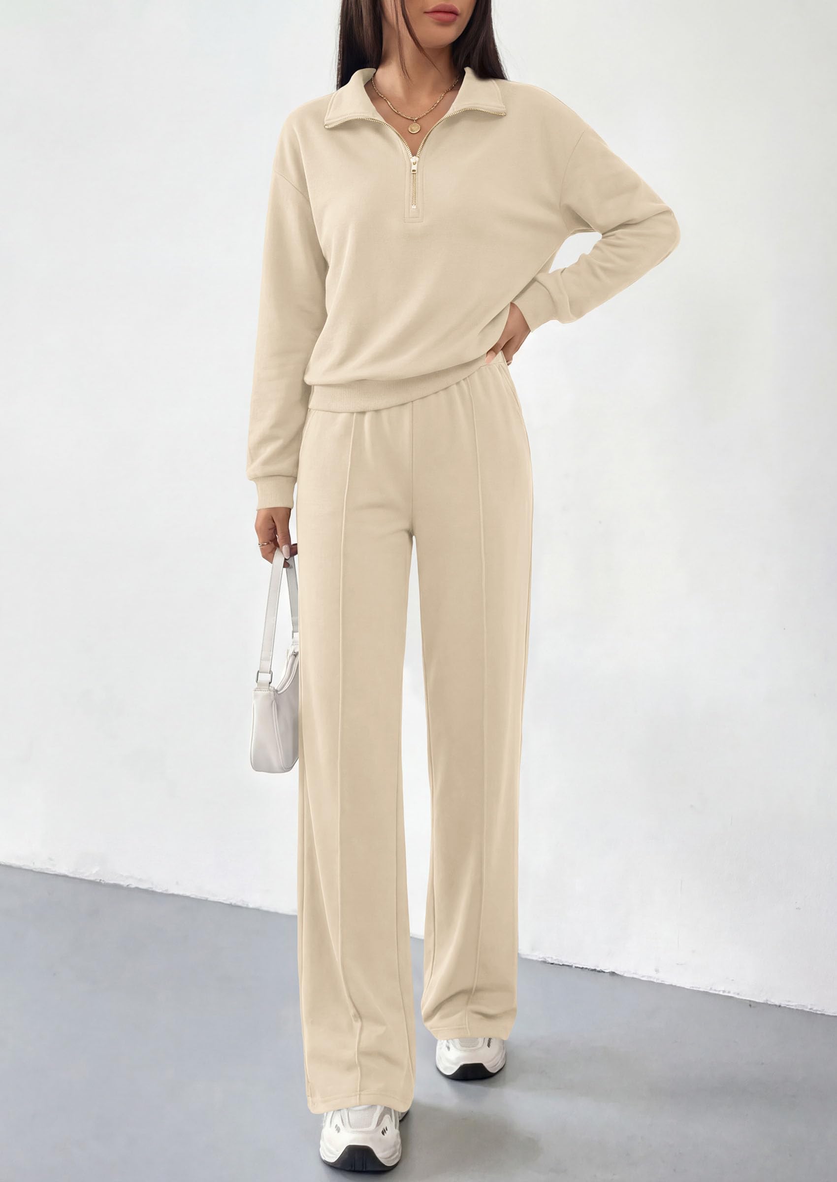 Women's Lounge Sets 2 Piece Outfits Sweatsuits,Apricot,S