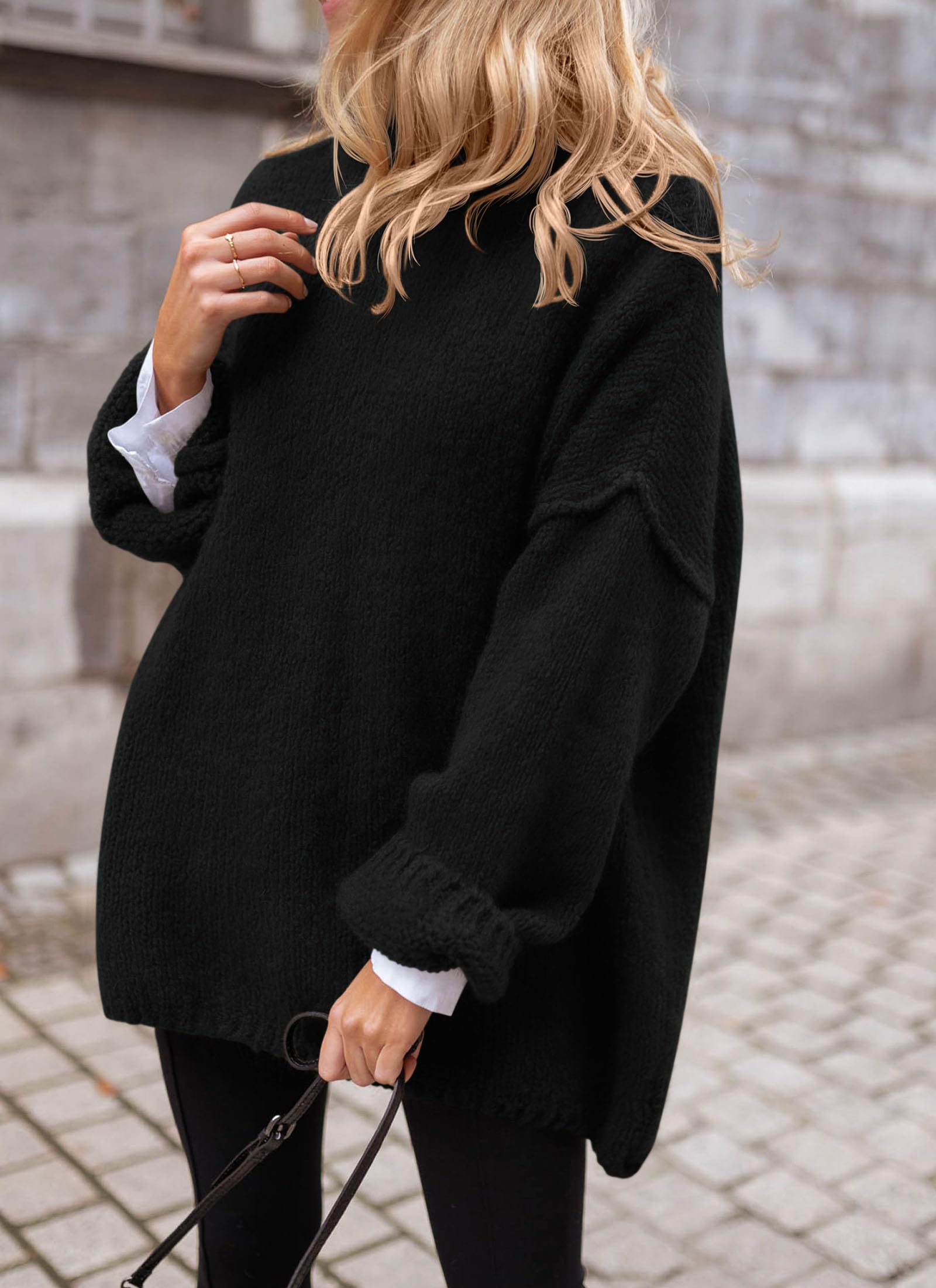 Women's Cozy Chunky Knit Oversized Fall Turtleneck Sweaters