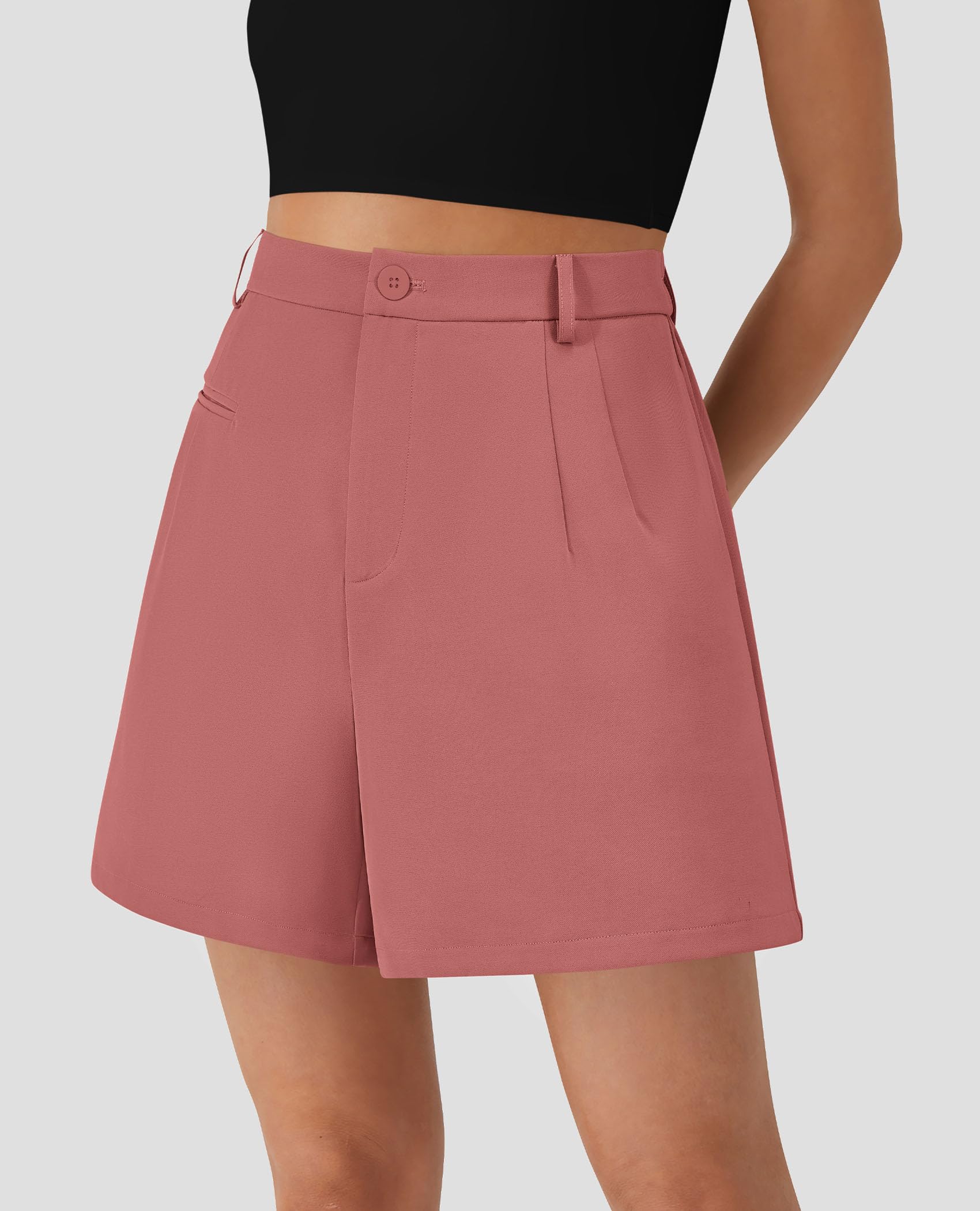 Women's Summer Shorts Business Casual Outfits,Pink,S