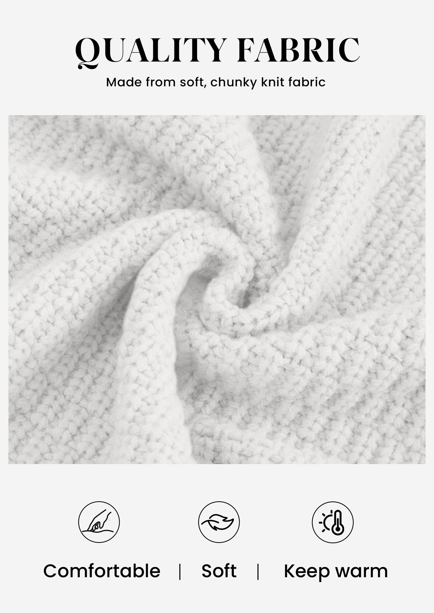 Women's Fall Cardigan Open Front Chunky Sweaters White S