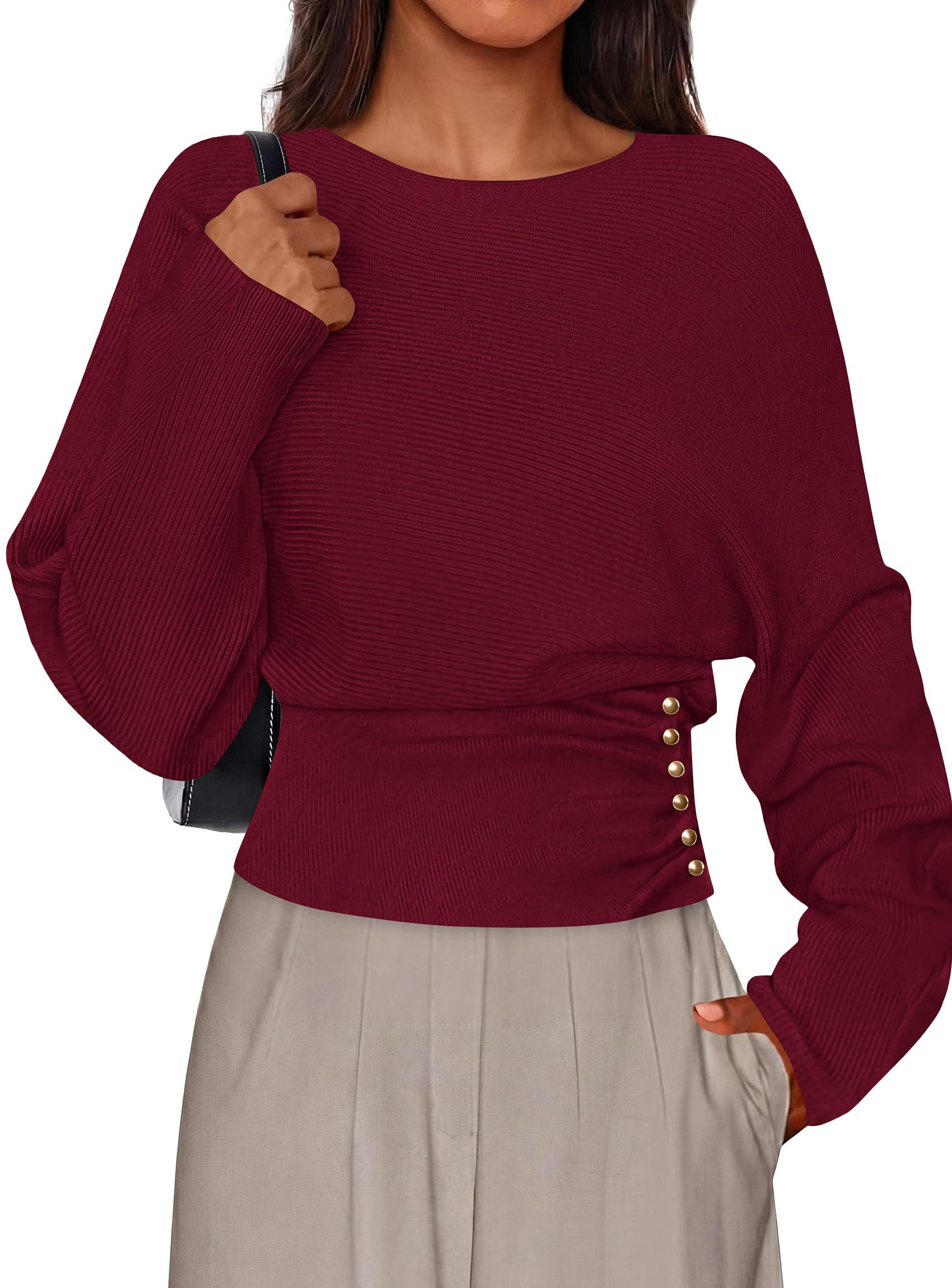 Batwing Sleeve Sweaters For Women Pullover Fall Clothes