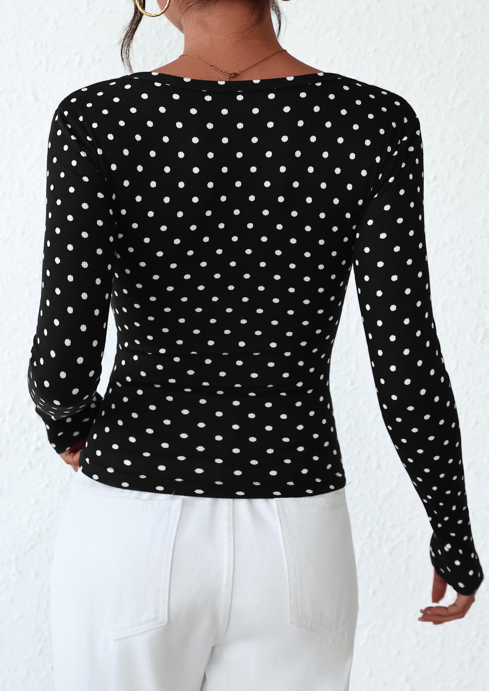 Women's Fall Long Sleeve Henley T Shirts