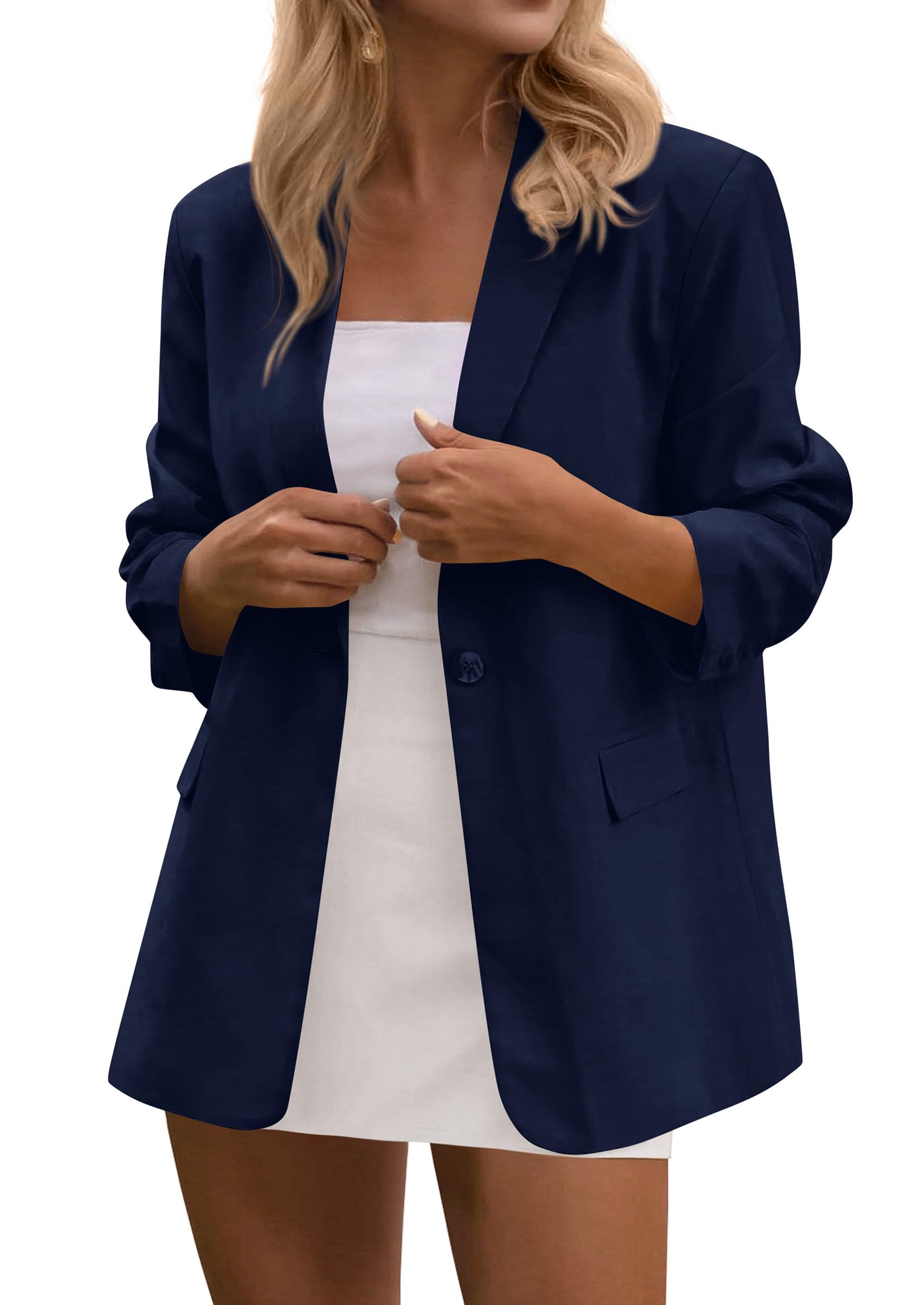 Blazers for Women Business Casual Outfits Navy Blue,S